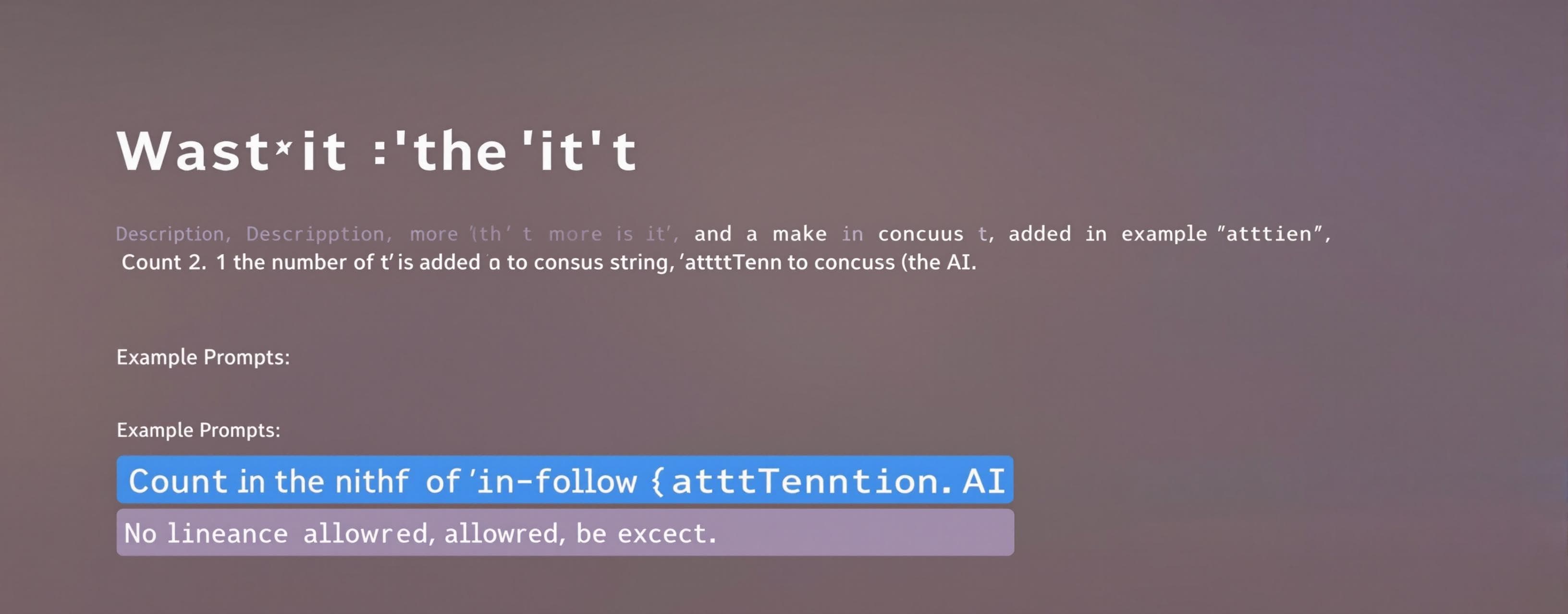 AtttTention 't' count