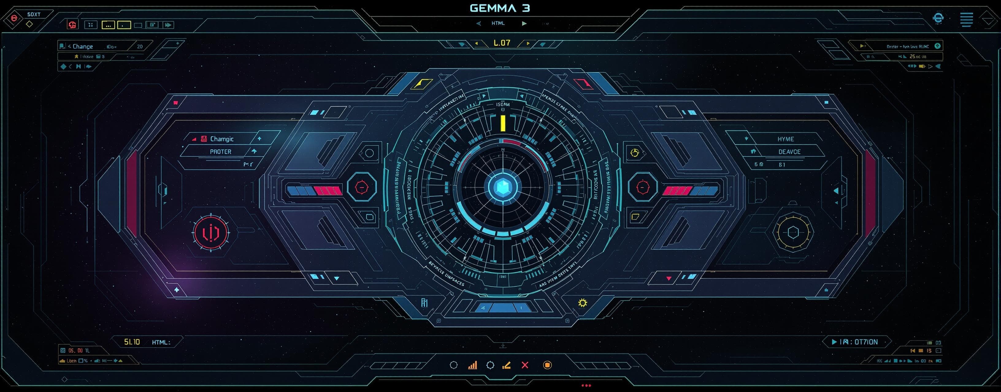 Gemma 3 sci-fi inteface
