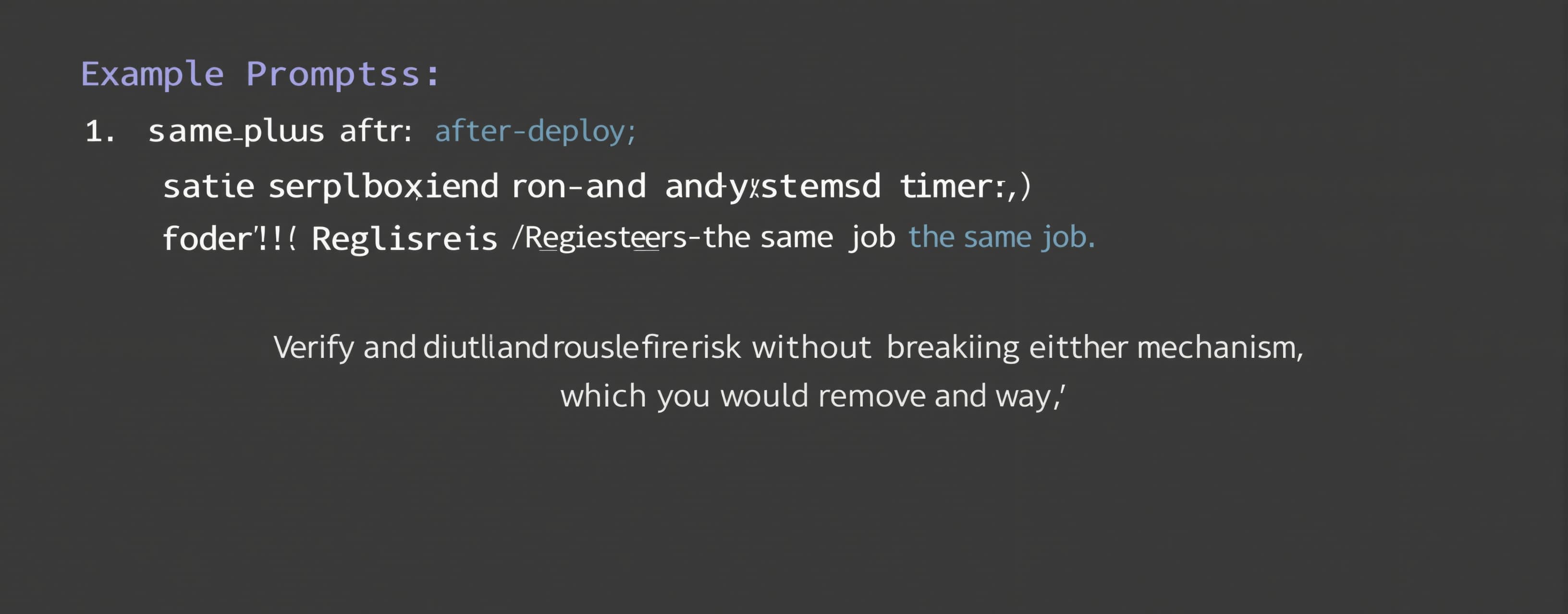 Same, plus: after deploy, cron and a systemd timer BOTH regi...