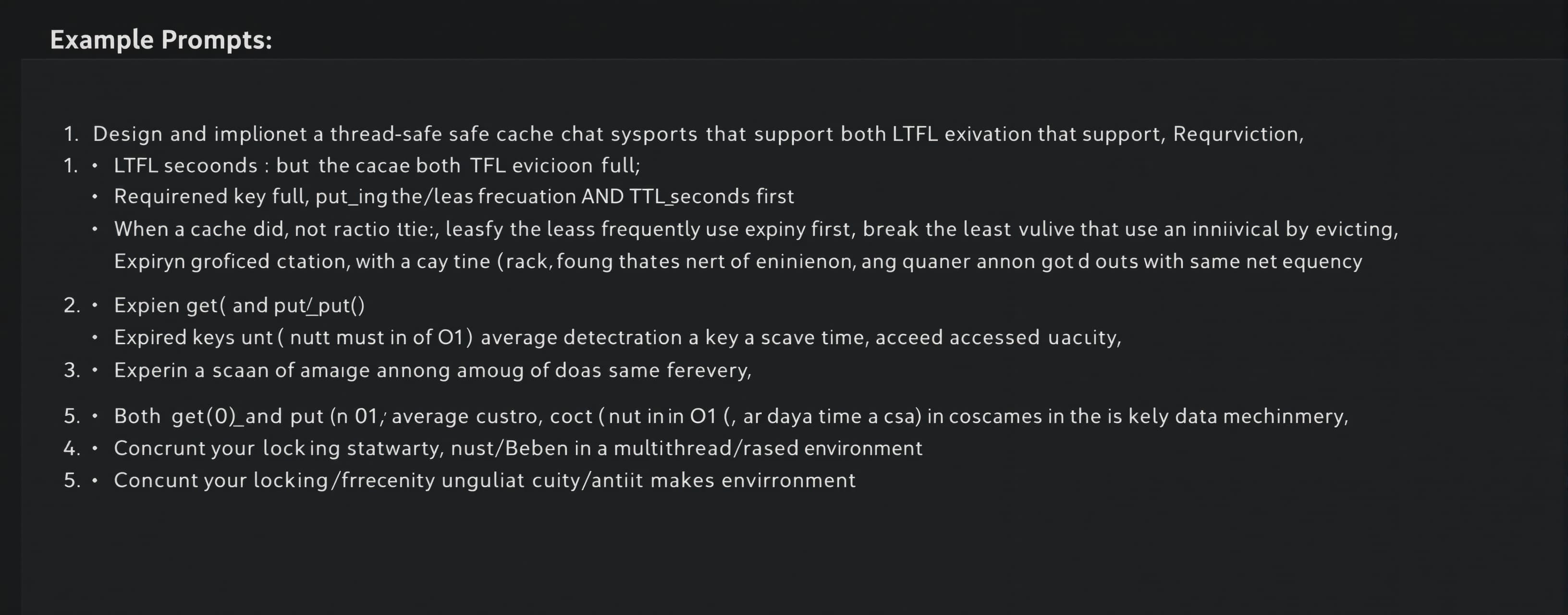 Design and implement a thread-safe cache system that support...