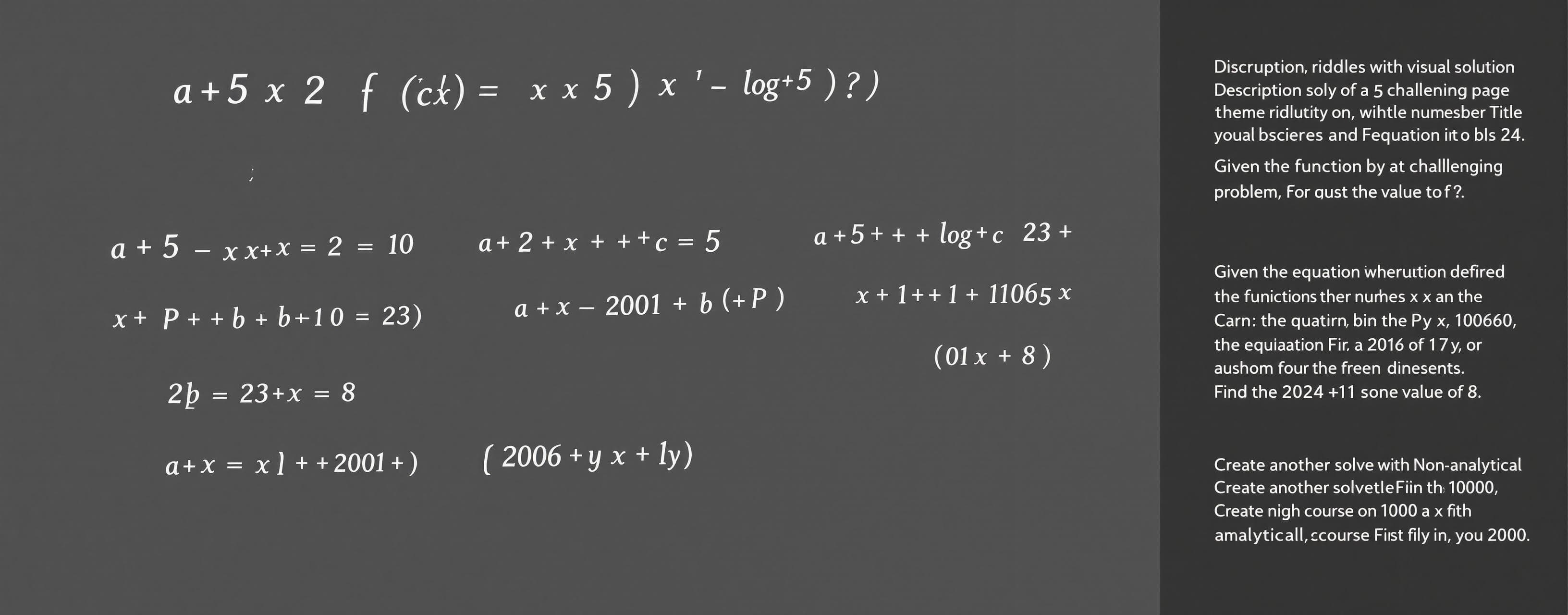 Math riddles with visual solution