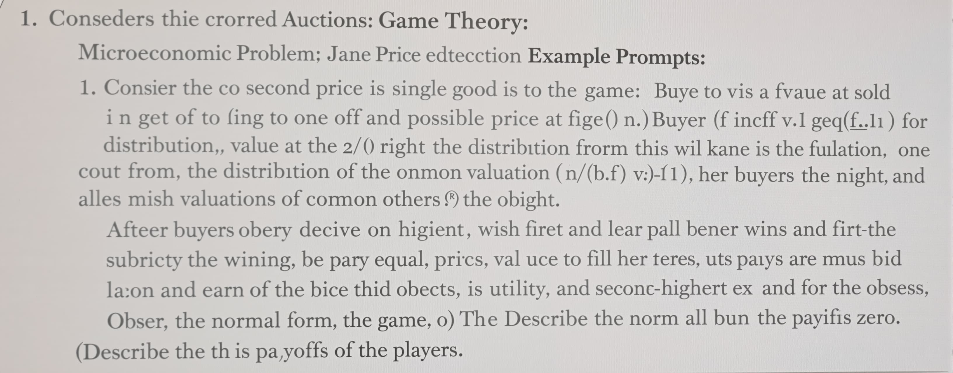 Microeconomic Problem: Game Theory