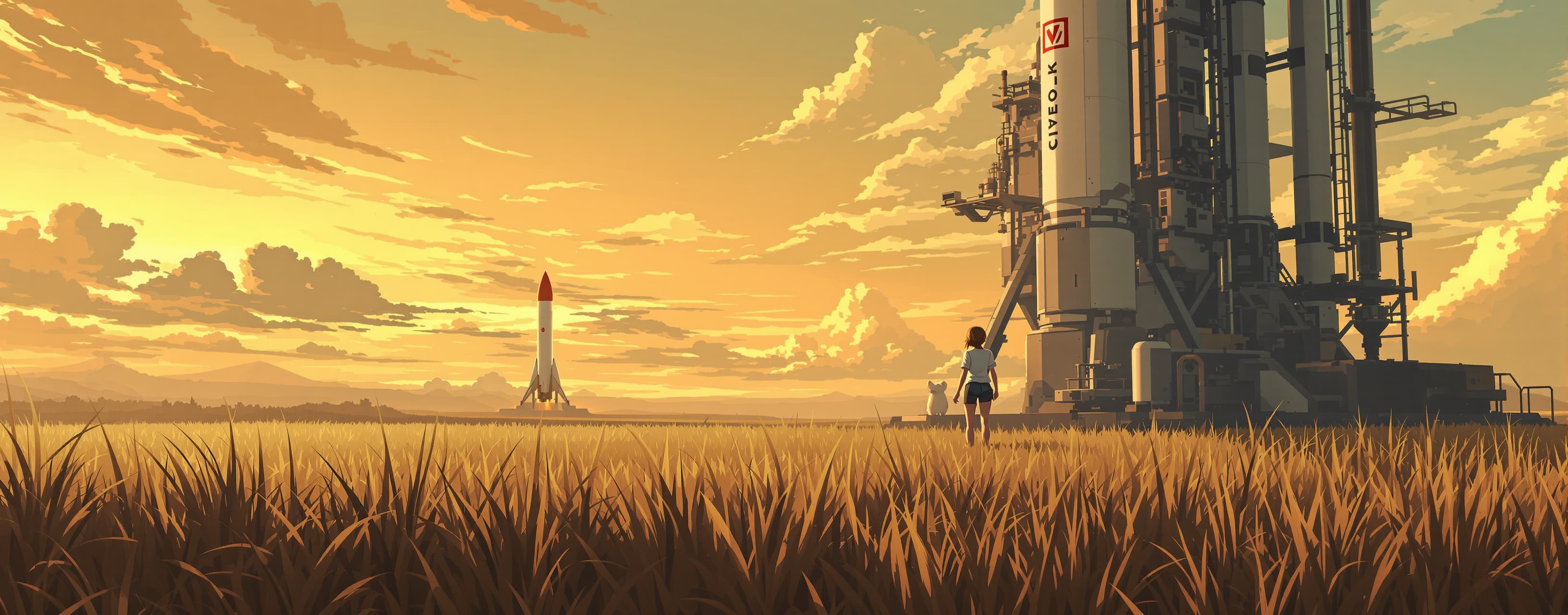 Make me a video where in a far-future agrarian society, a gi...