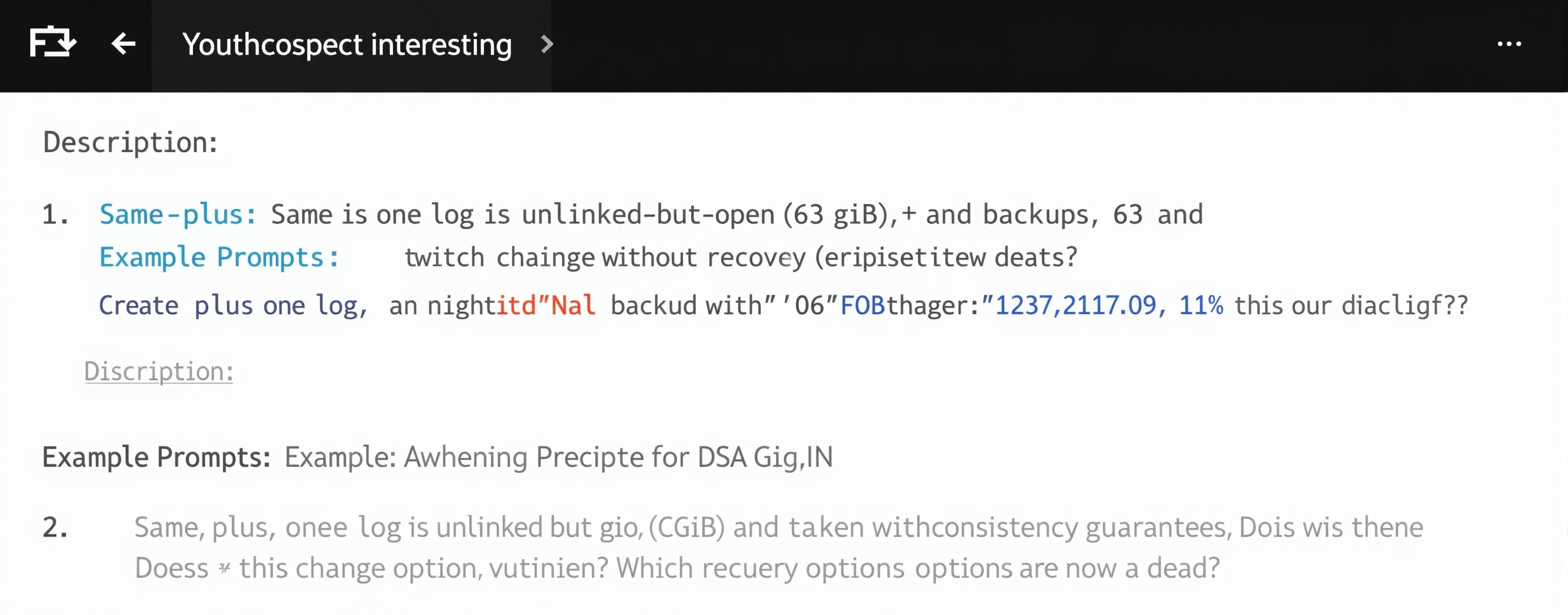 Same, plus: one log is unlinked-but-open (63 GiB) and backup...