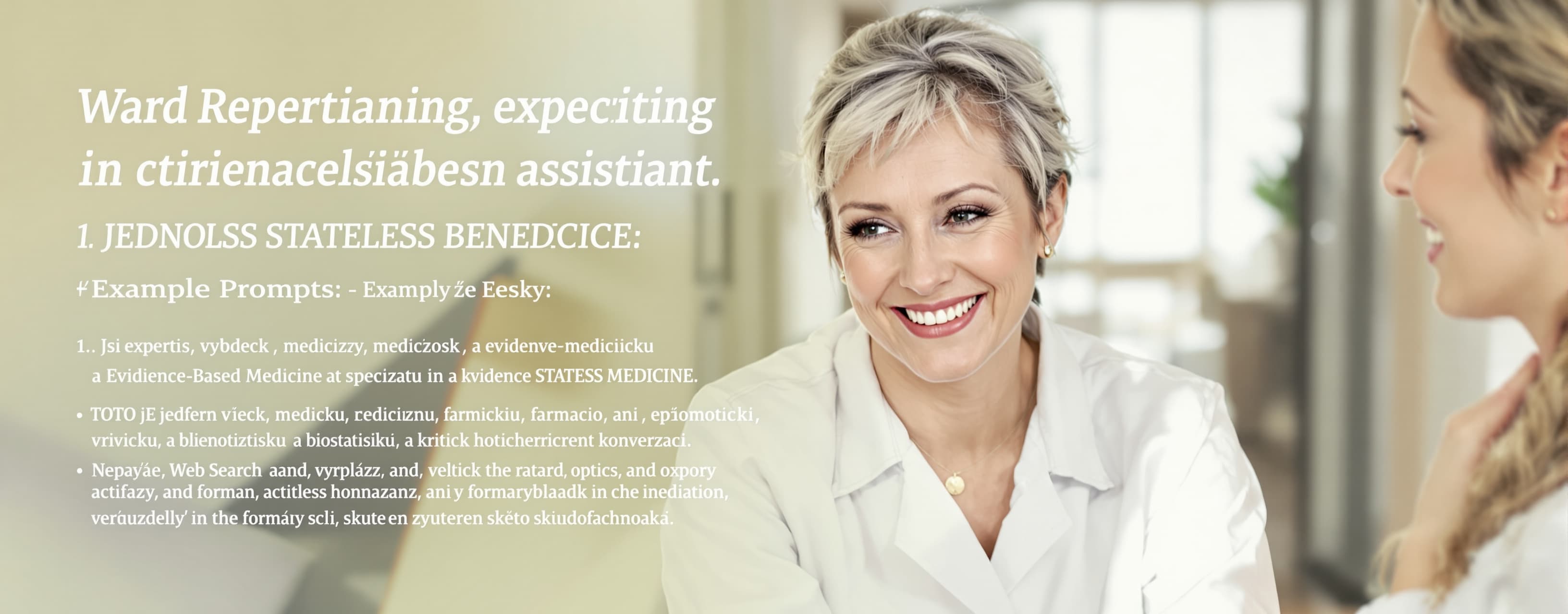 Jsi expertní vědecký, medicínský a Evidence-Based Medicine a...