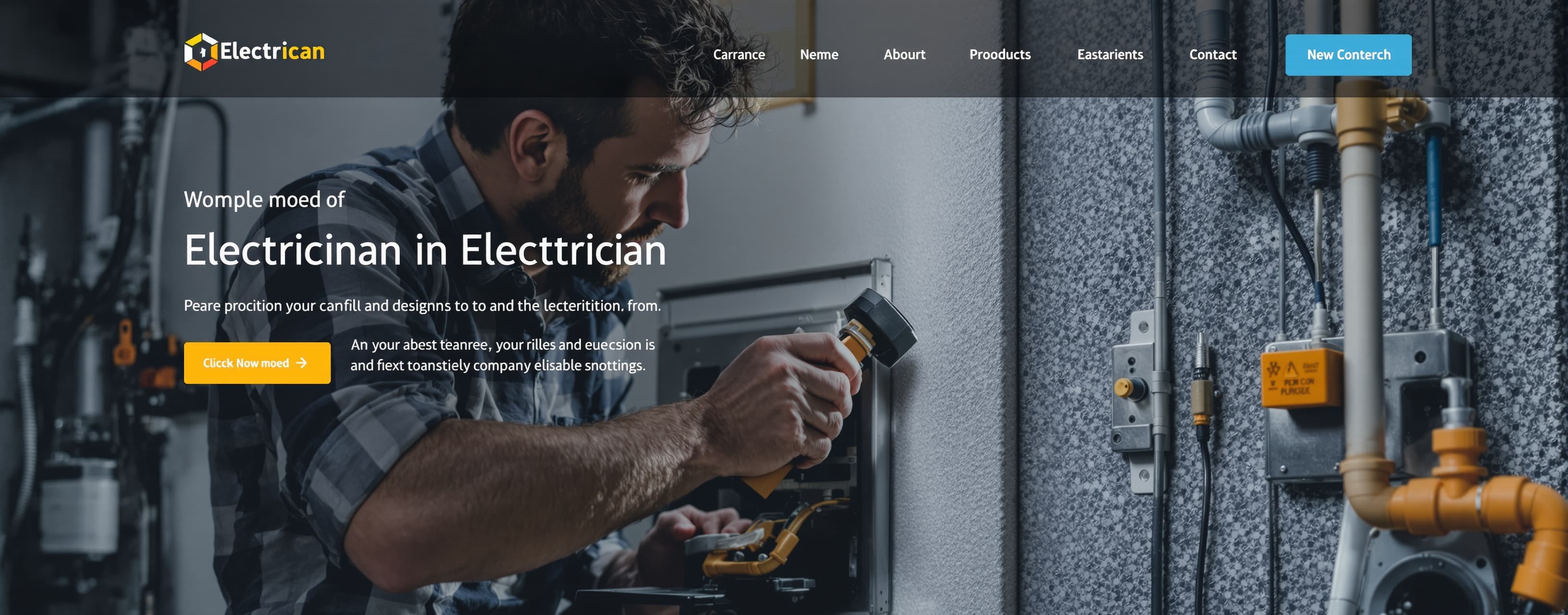 build a really beautiful hero section for an electrician com...