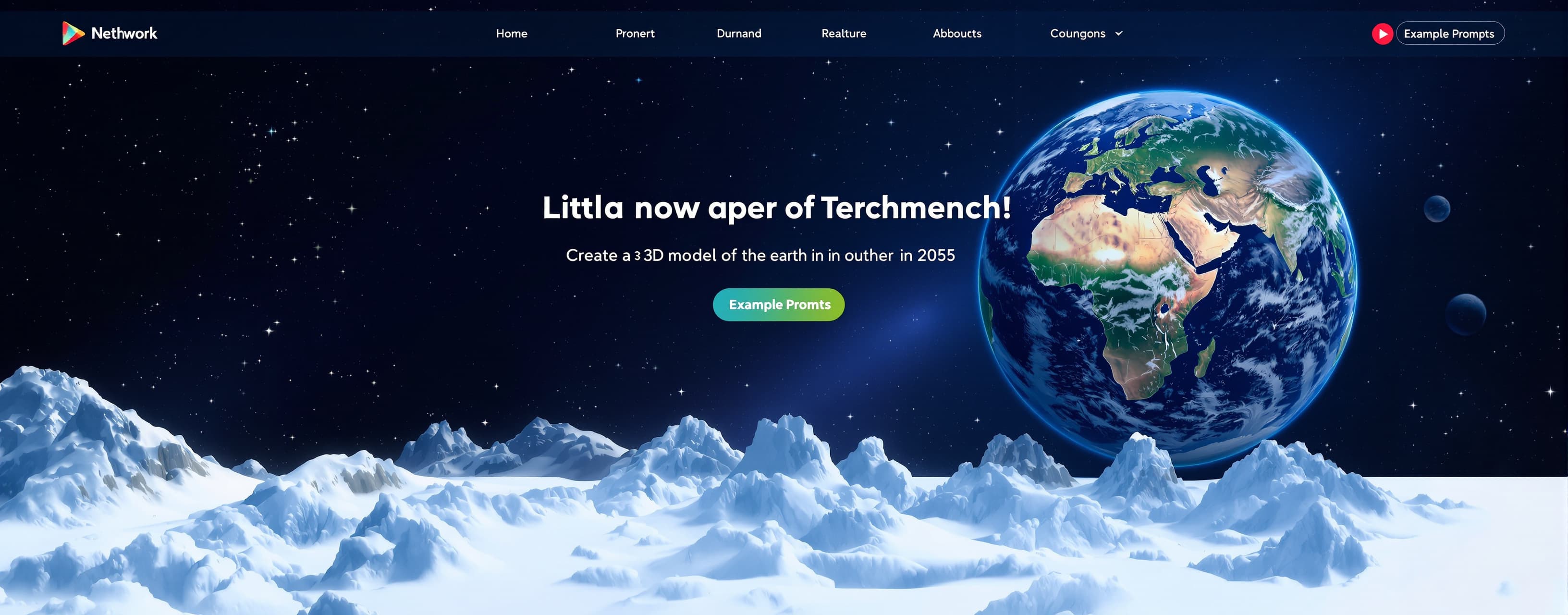 Create a 3D model of the earth in 2055.