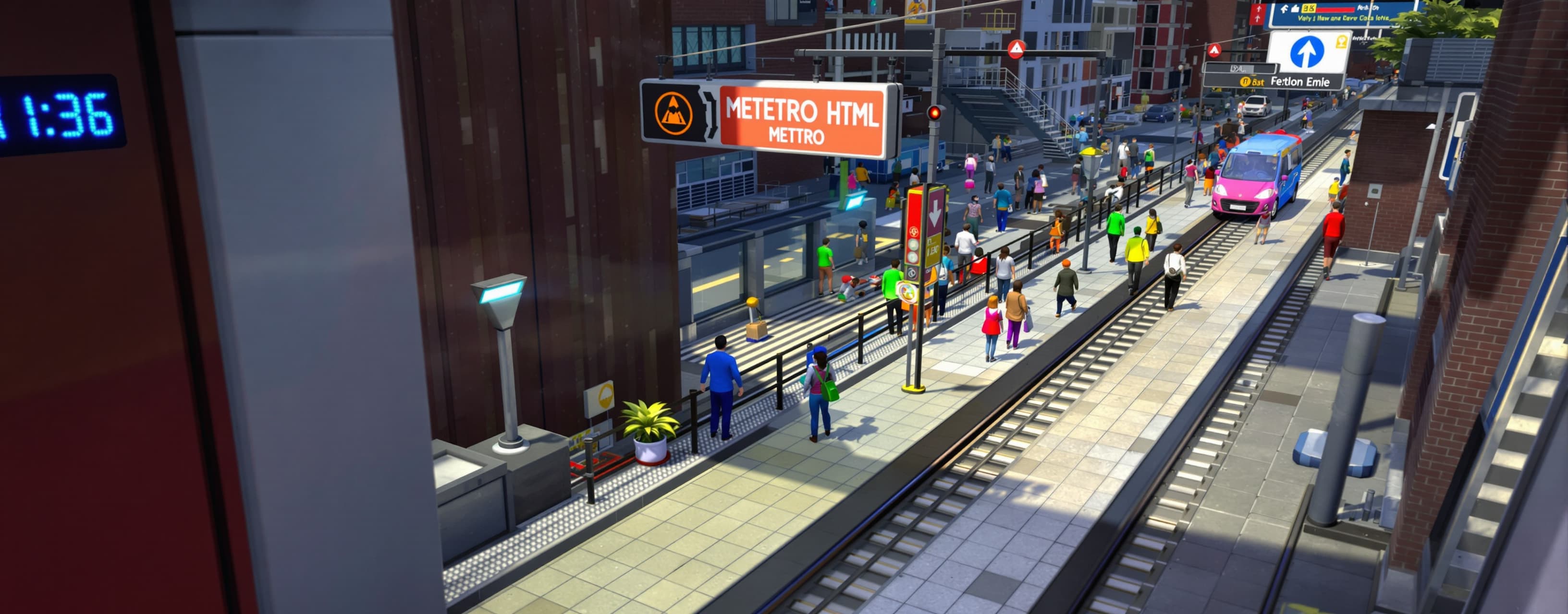 сделай симулятор метро от первого лица, 3d, html. управление...