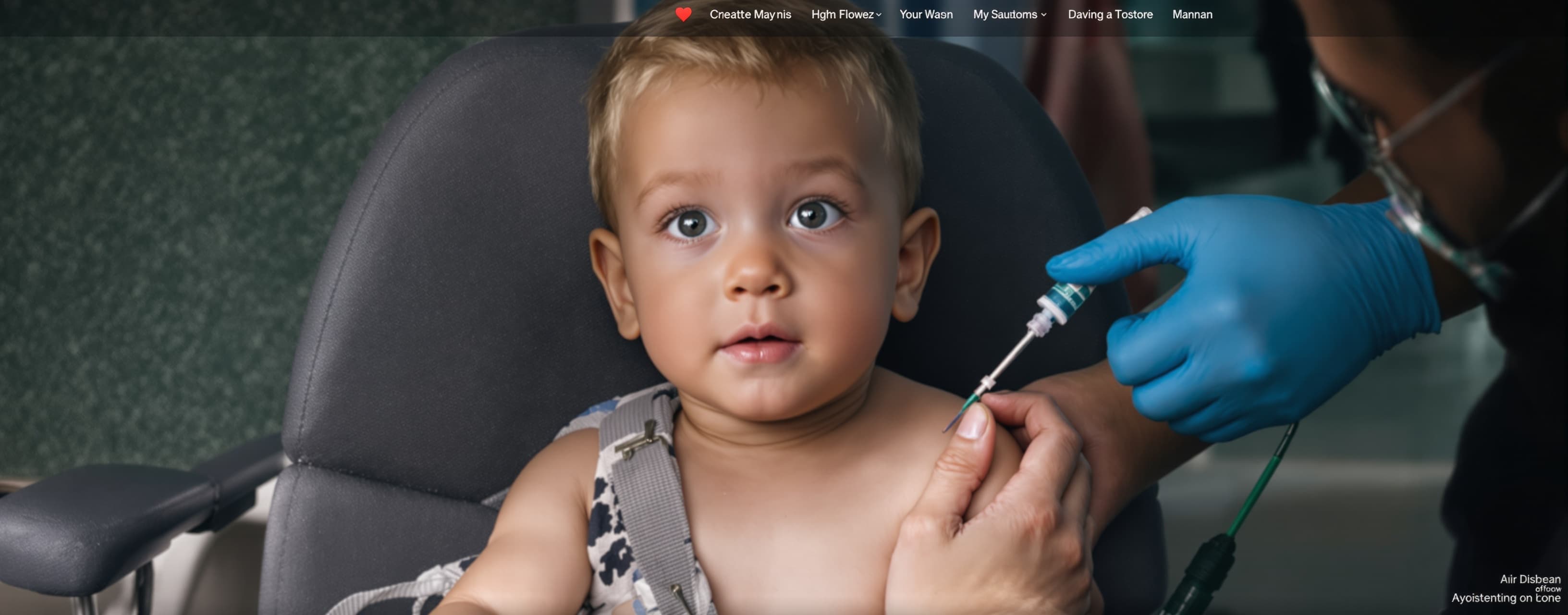 Little boy getting a butt vaccine