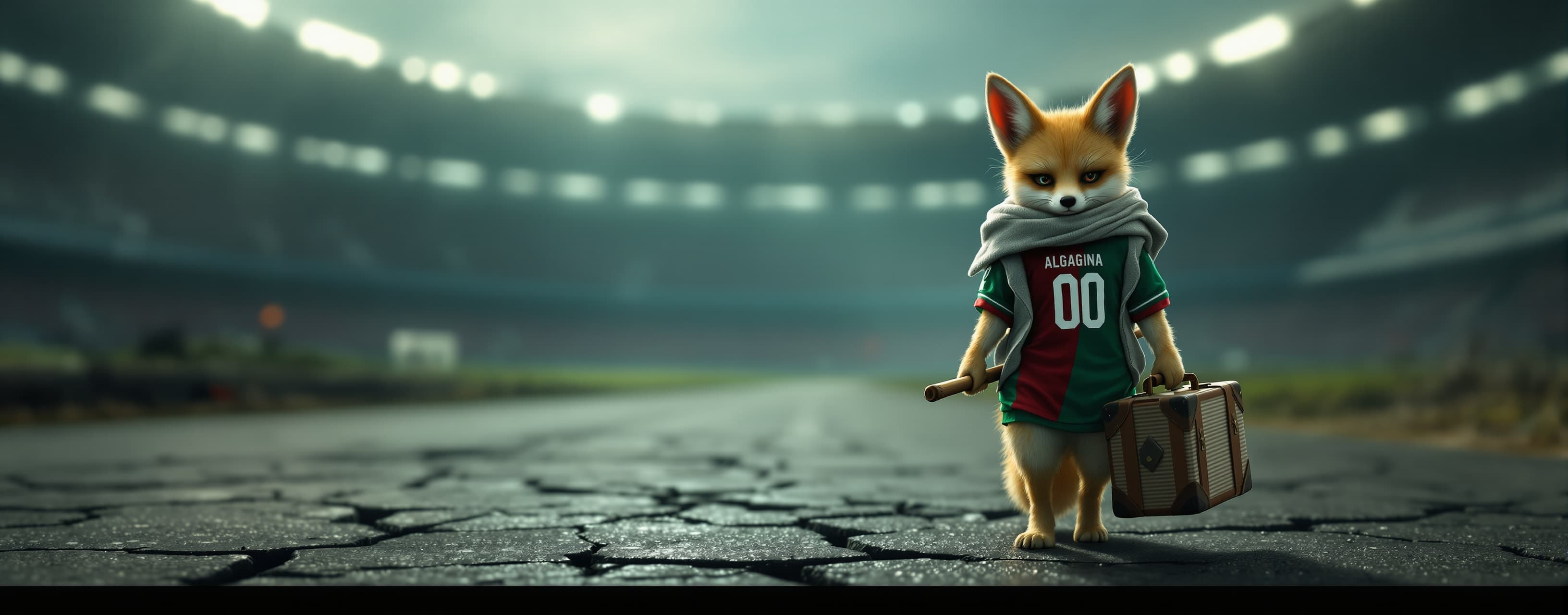 Vertical cinematic photography of a tiny, miserable anthropo...