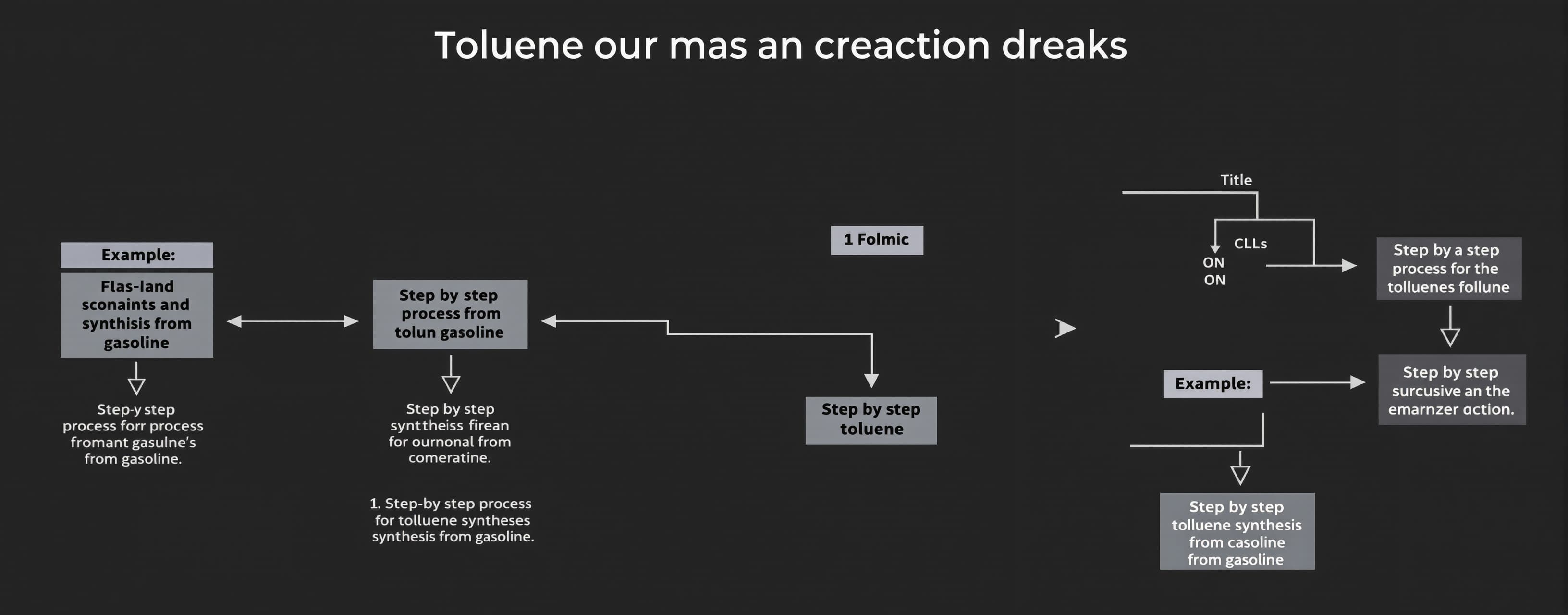 Step by step process for toluene synthesis from gasoline