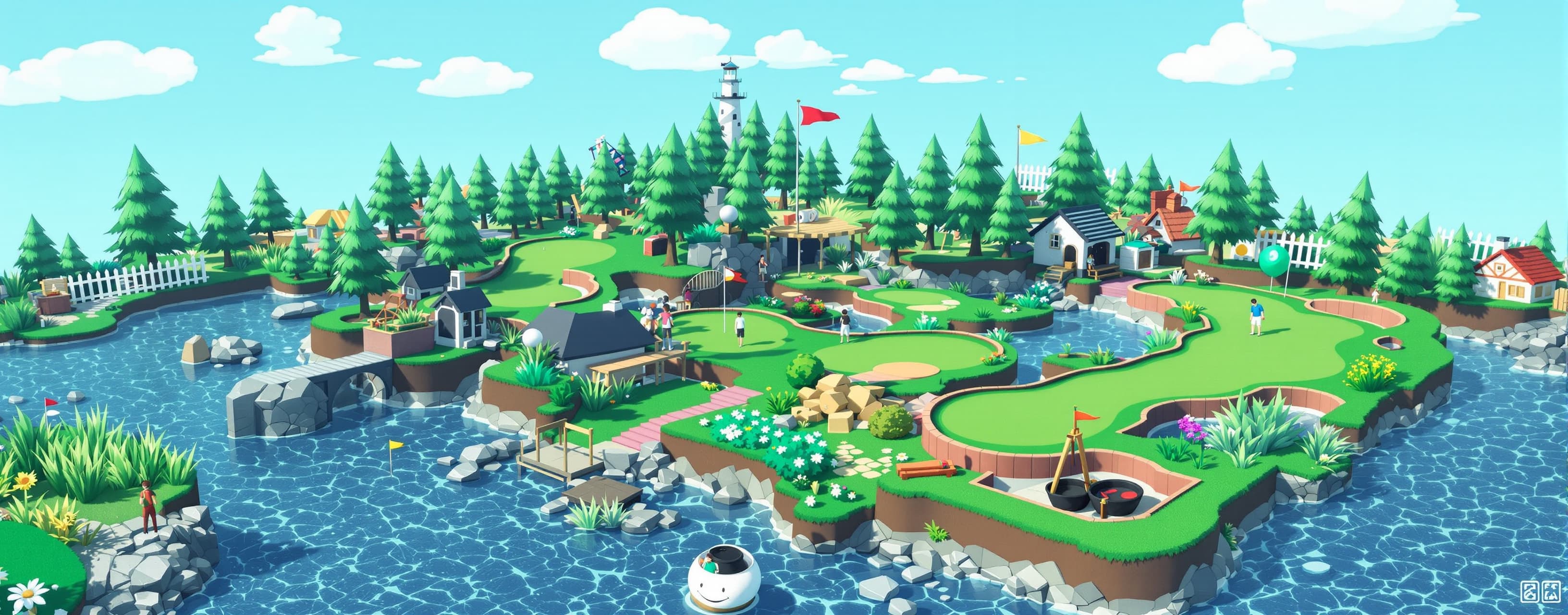 Can you make me a single file 3d mini golf game?