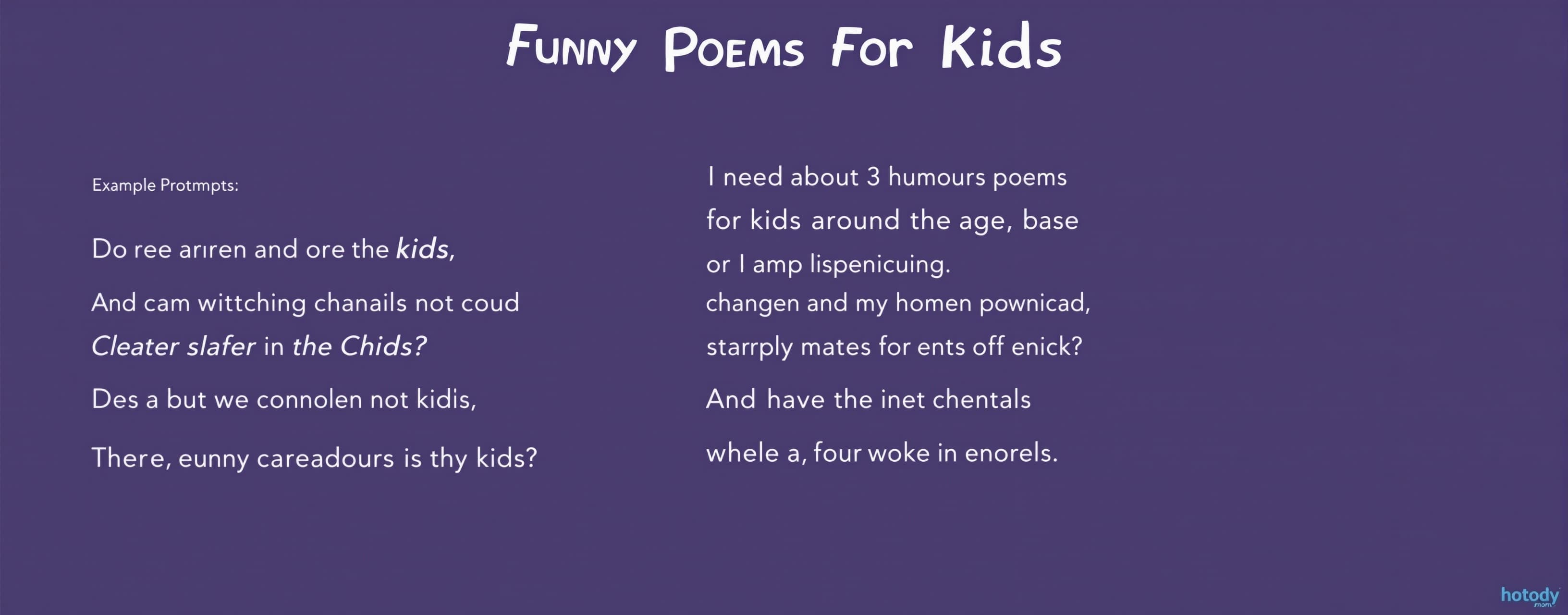 Funny Poems For Kids
