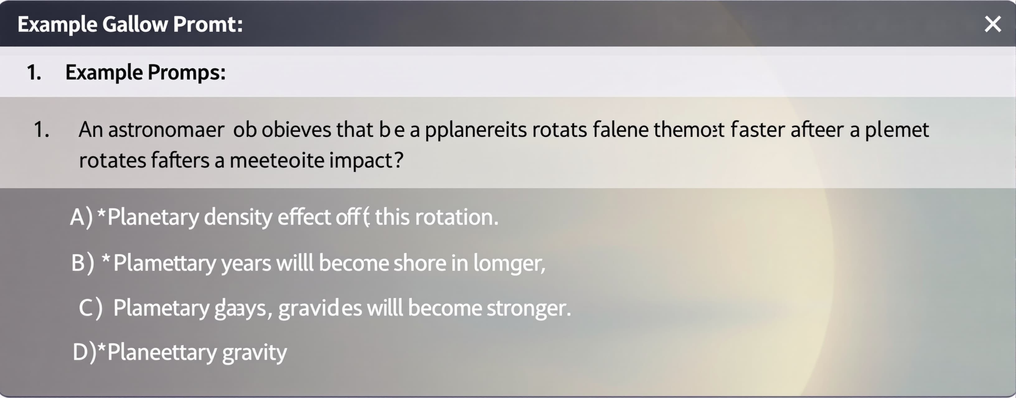 An astronomer observes that a planet rotates faster after a ...