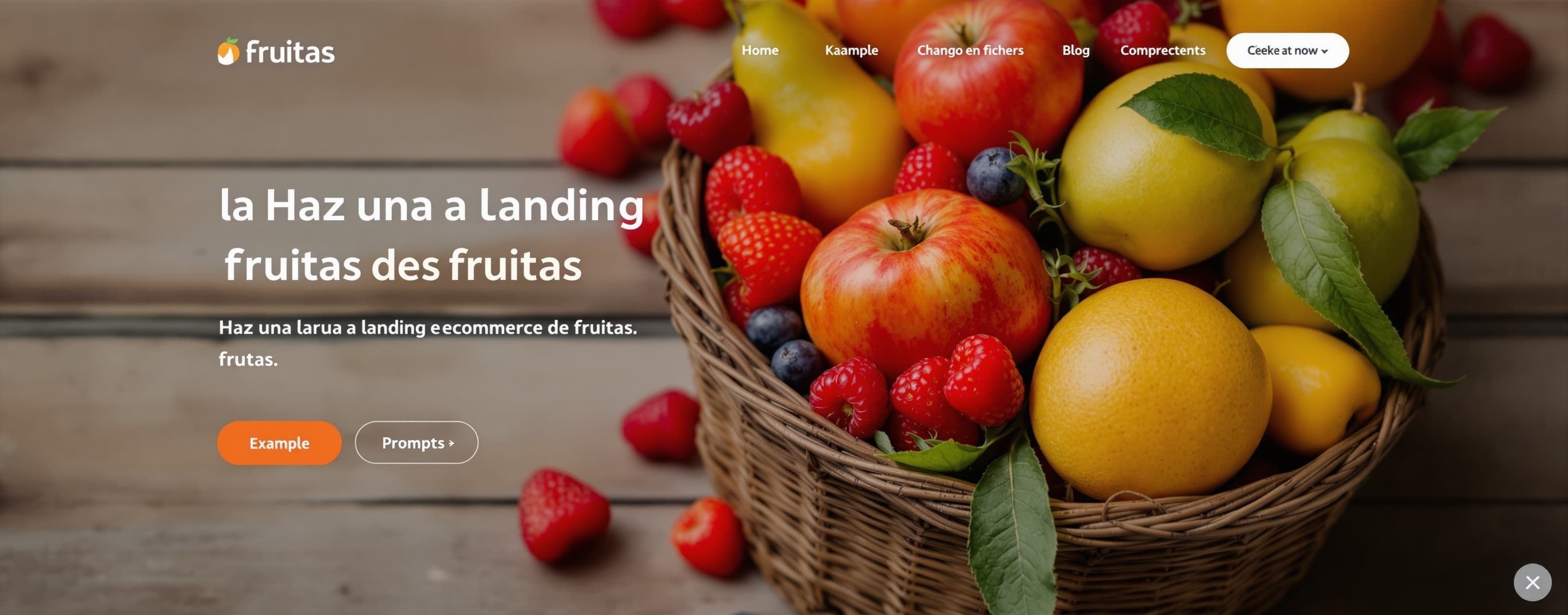 Haz una landing ecommerce de frutas