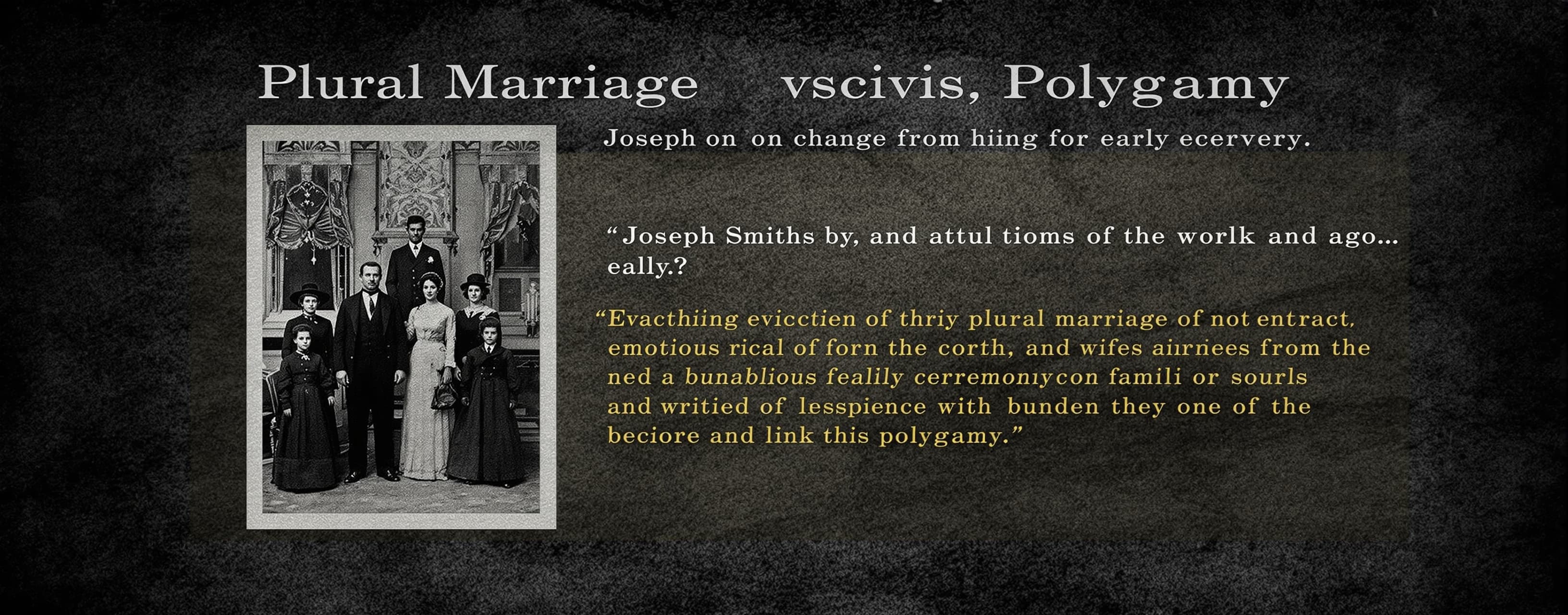 Plural Marriage vs Polygamy