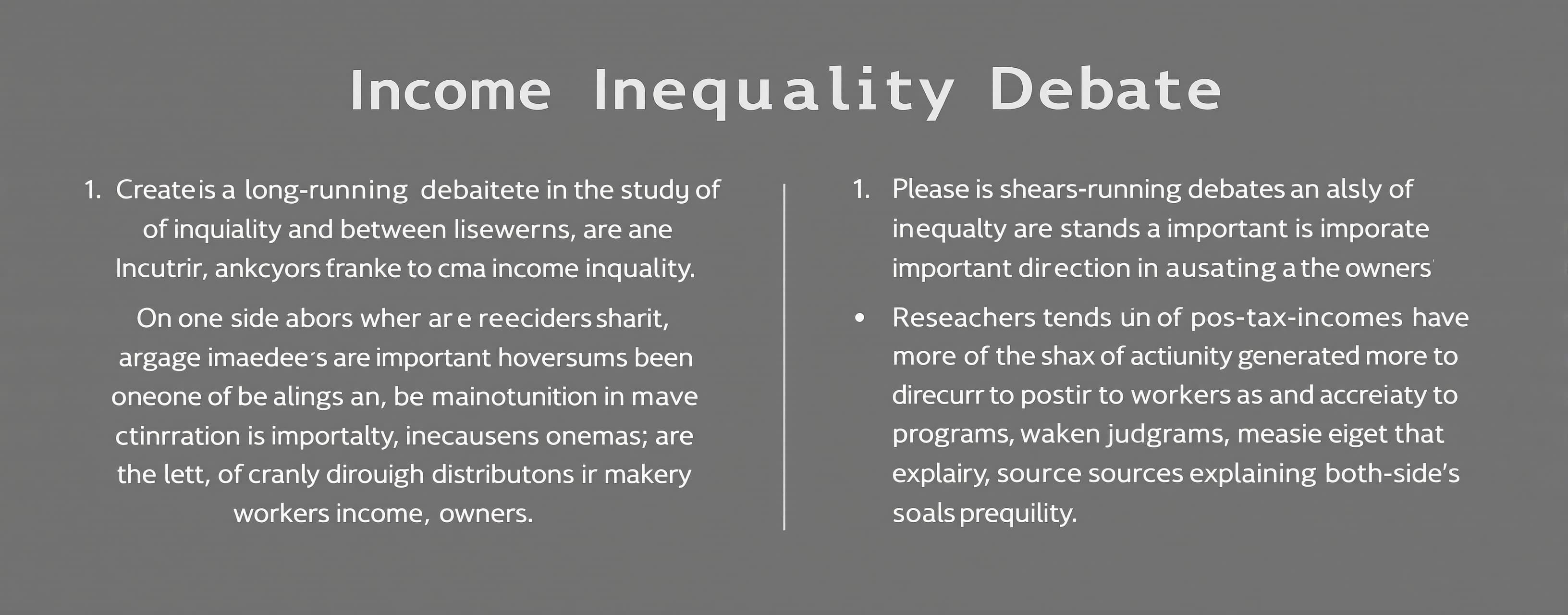 Income Inequality Debate