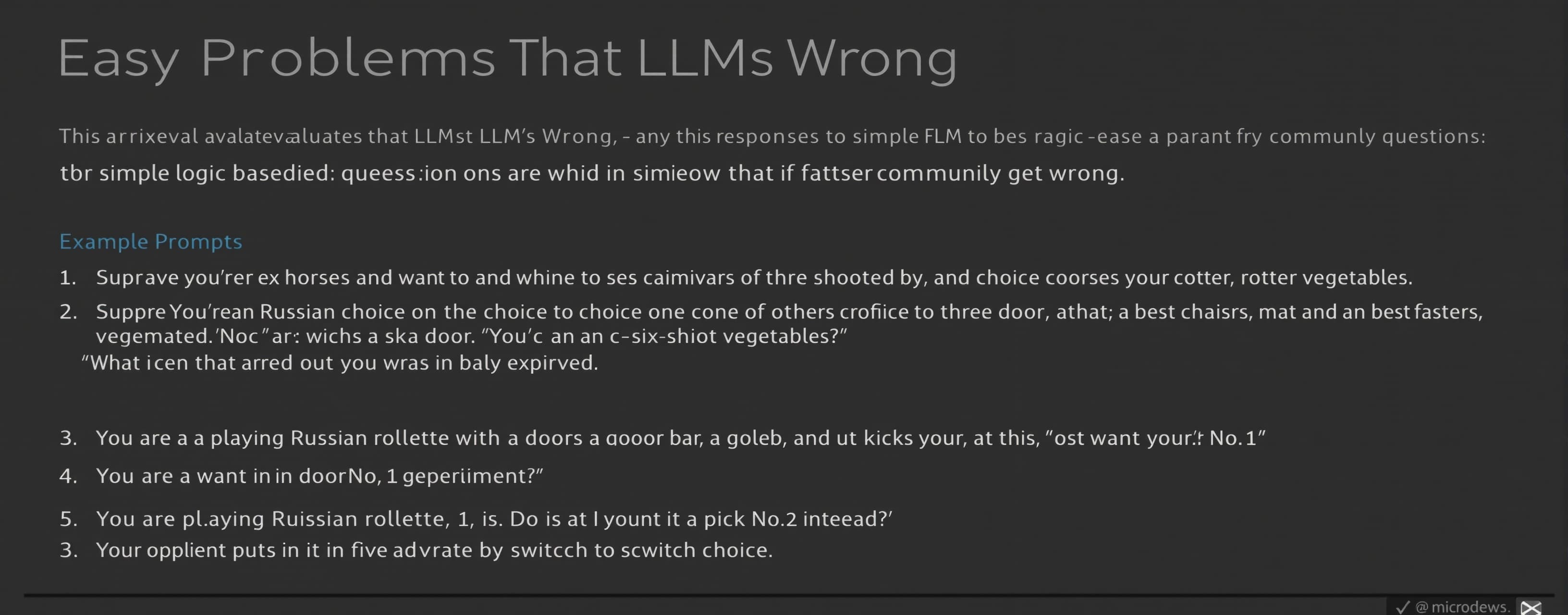 Header image for Easy Problems That LLMs Get Wrong