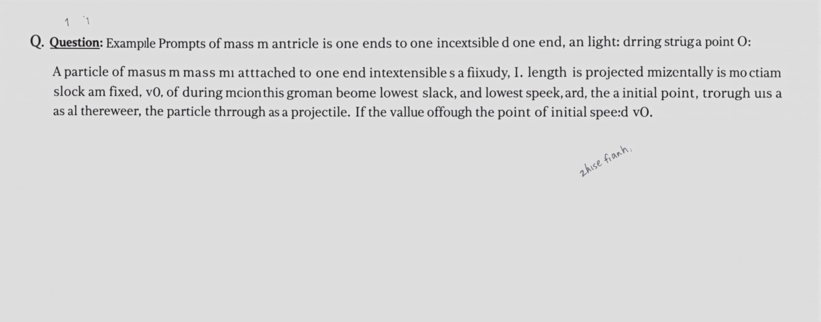Question:

A particle of mass m is attached to one end of a ...