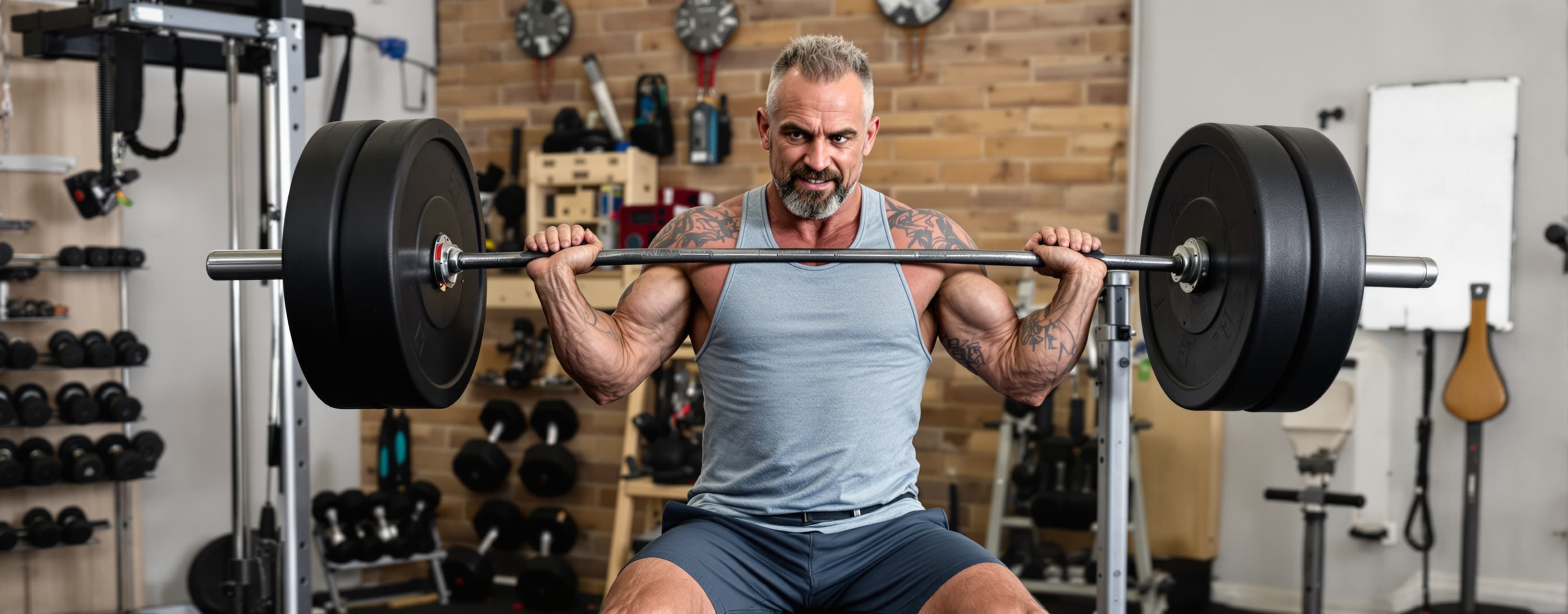 Share a weekly workout plan for a 55-year-old male who has a...
