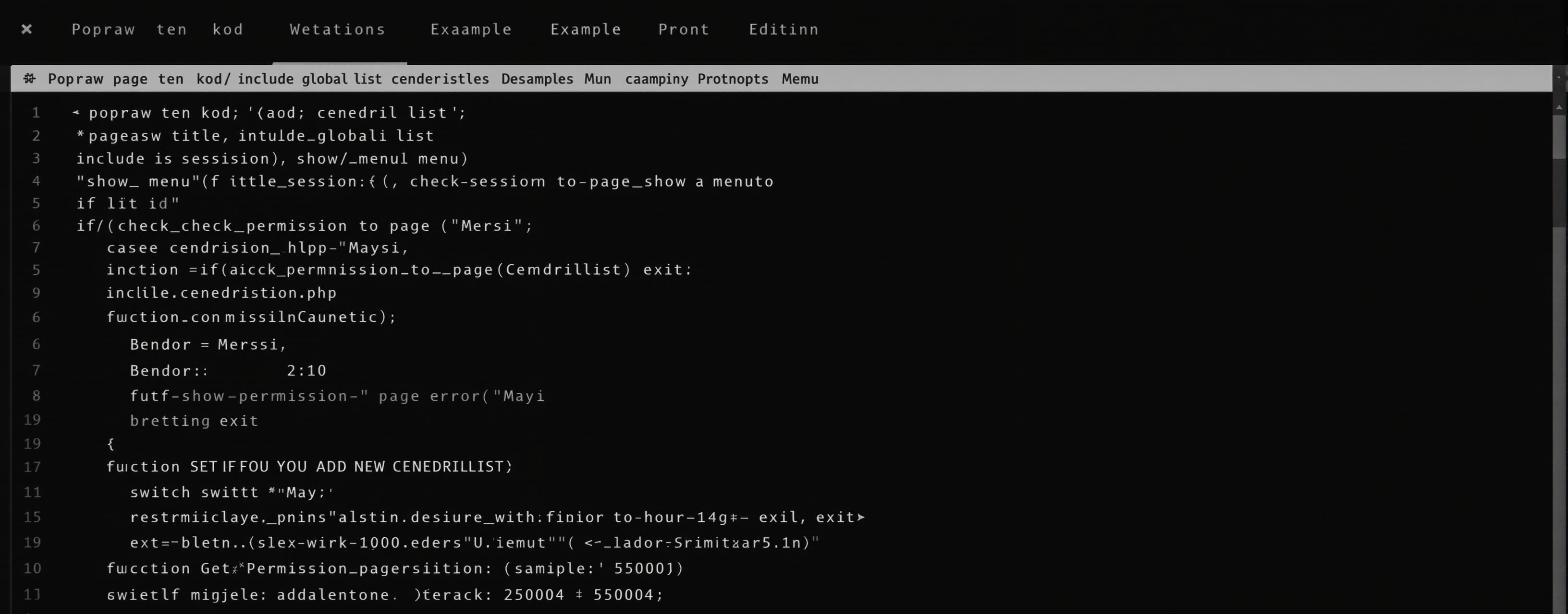 Popraw ten kod:

<?php
$pageTitle = 'Cenedril List';
include...