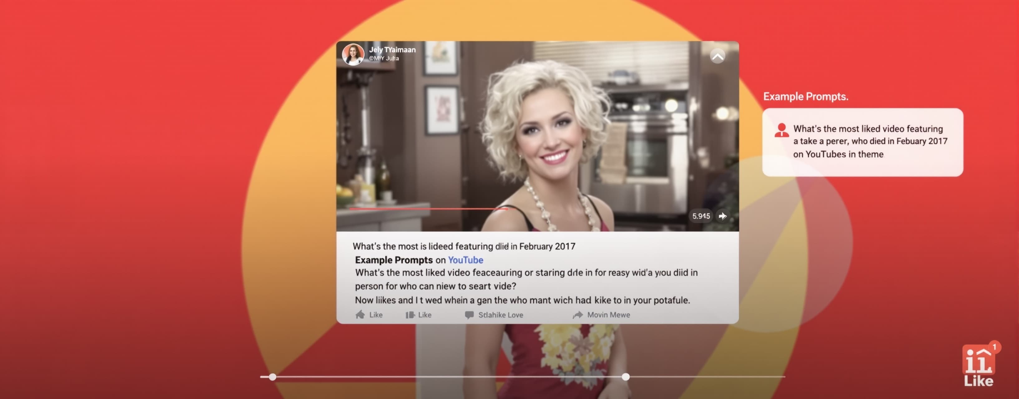 What's the most liked video featuring or starring a person w...