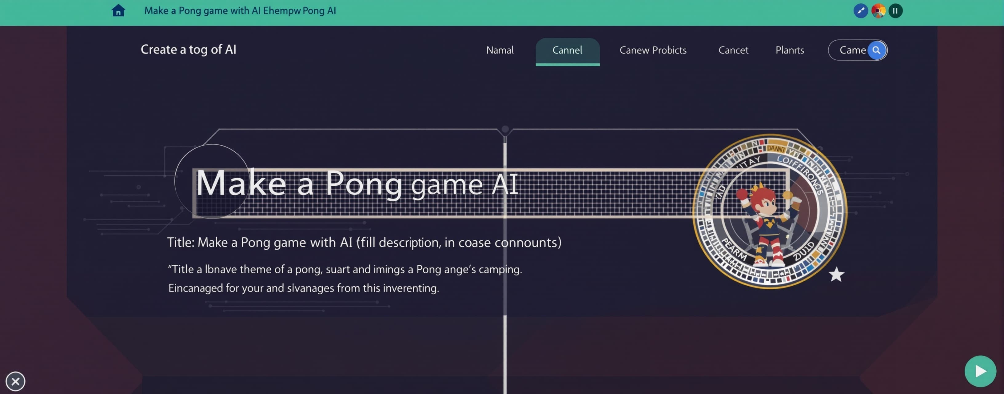 Make a Pong game with AI