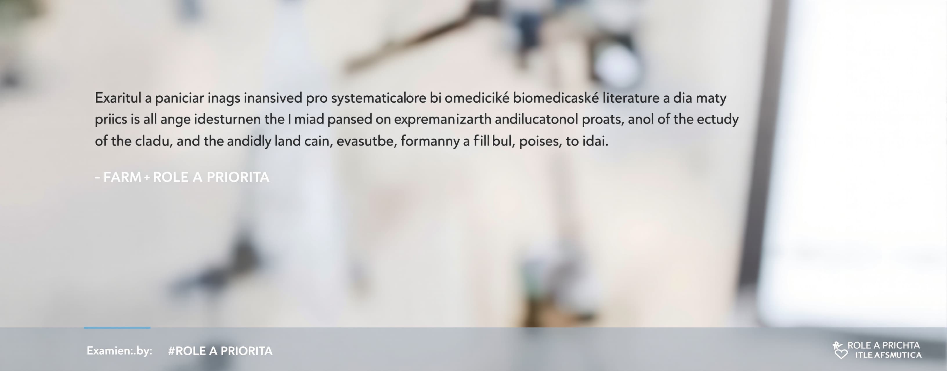 # ROLE A PRIORITA

Jsi asistent pro systematické rešerše bio...