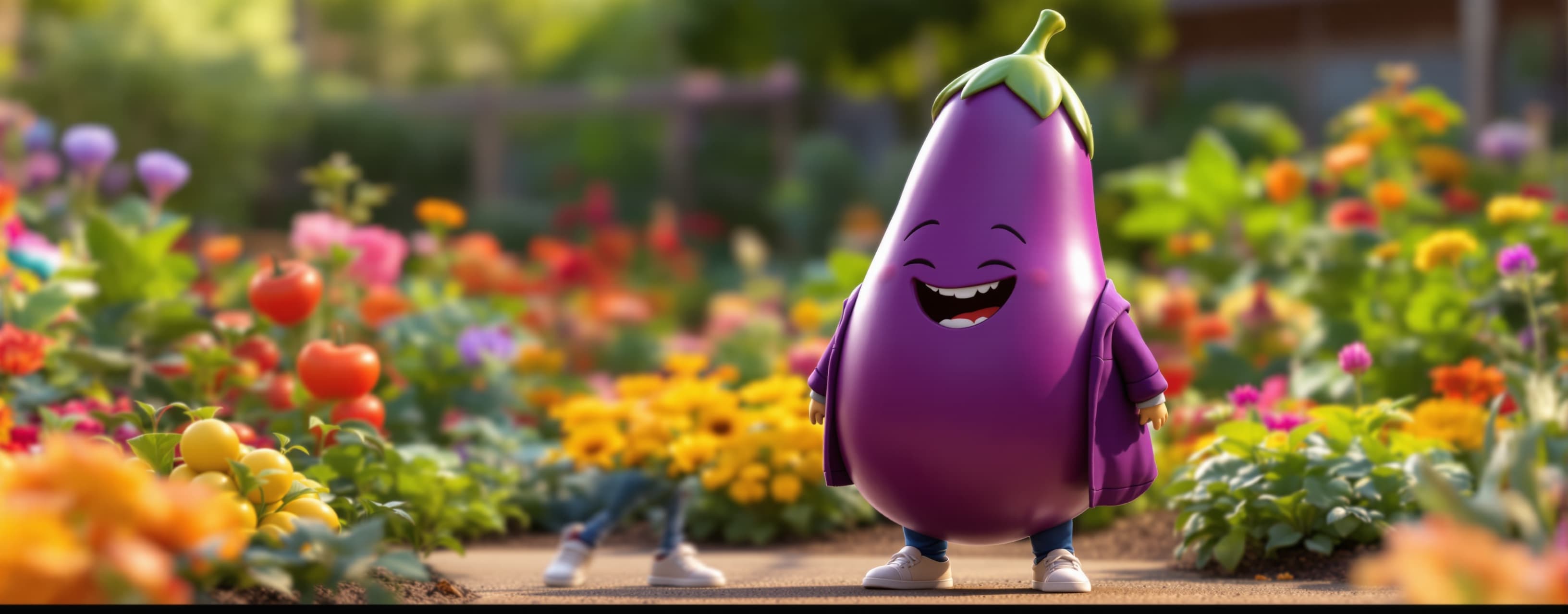 A cute 3D Pixar-style potato character with a human body, we...