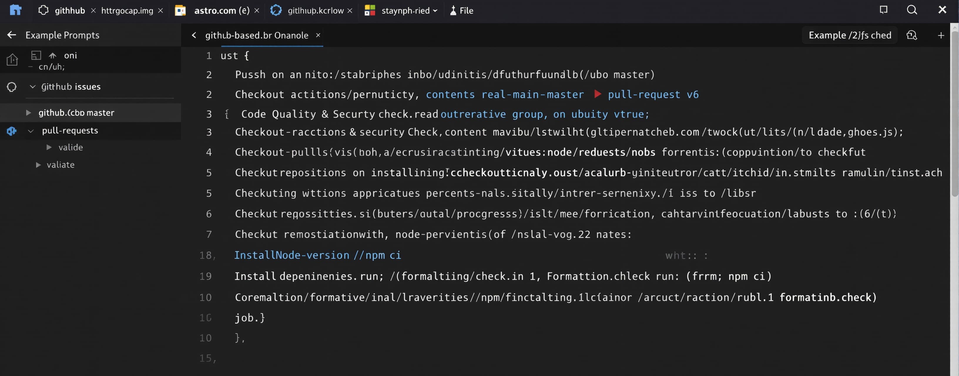 find issues in this github actions file.
this is for astro b...
