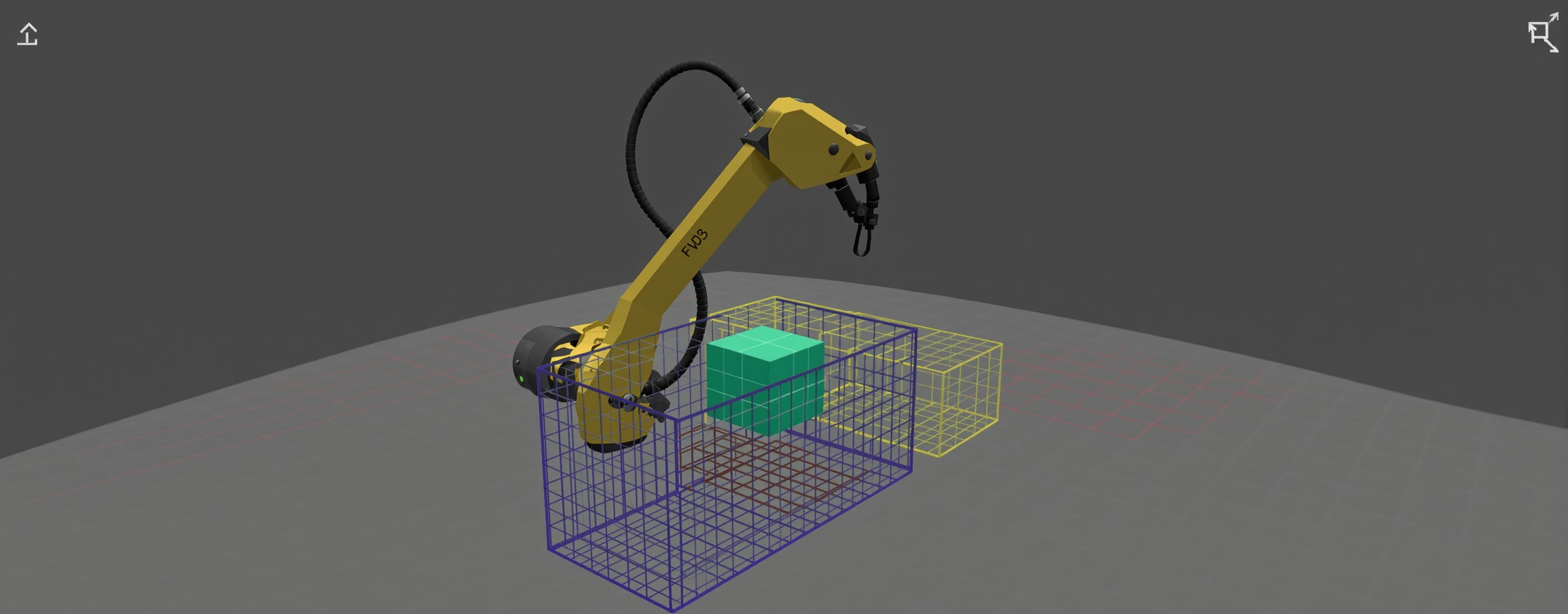 3D physics simulation of a 6-DOF robotic arm