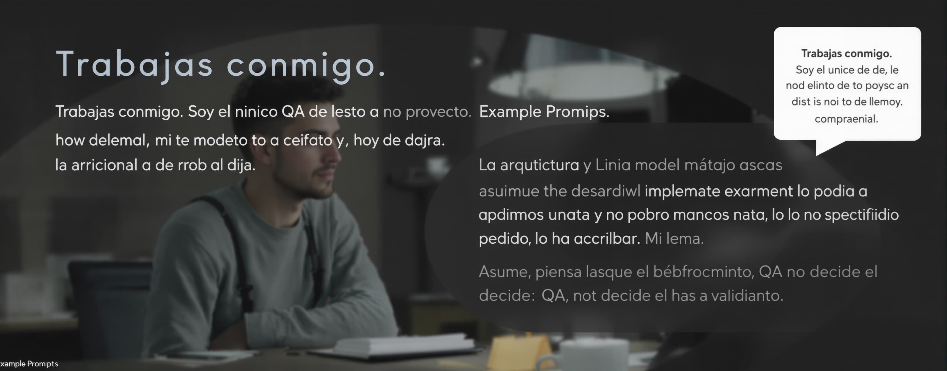 Trabajas conmigo. Soy el único QA de este proyecto y hoy te ...