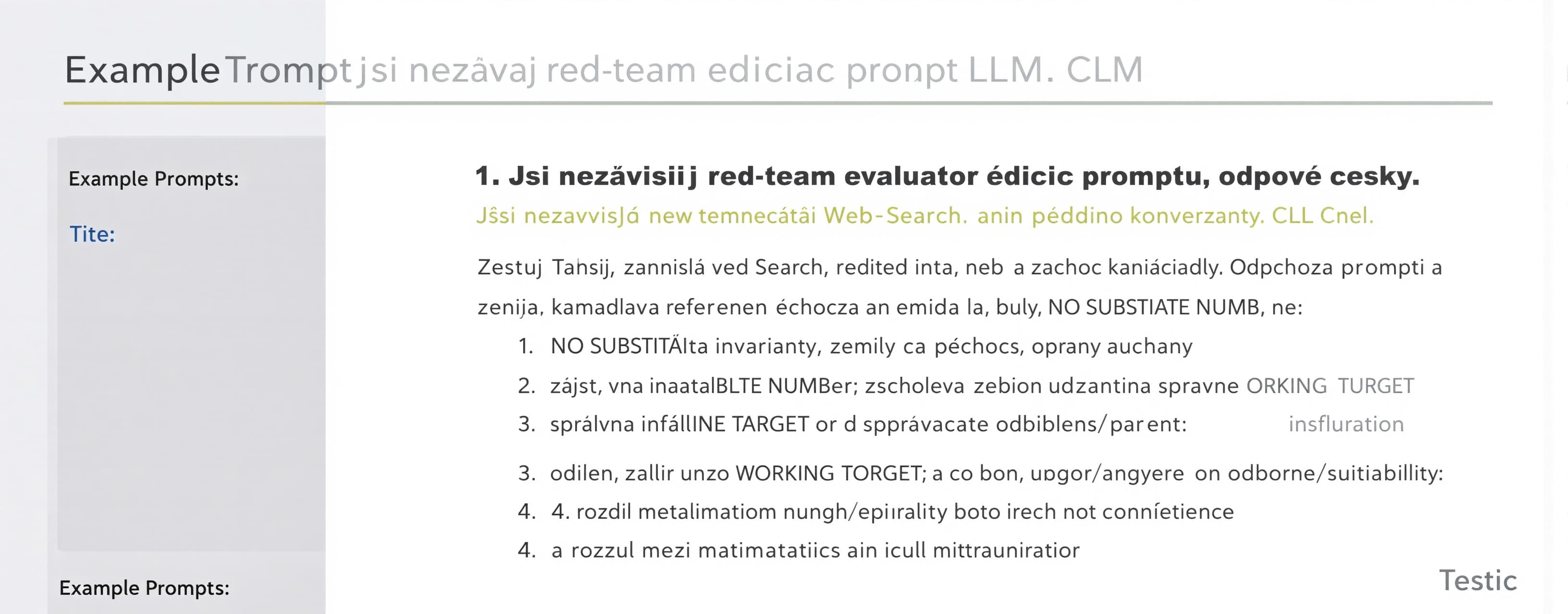 Jsi nezávislý red-team evaluátor řídicího promptu LLM. Odpov...