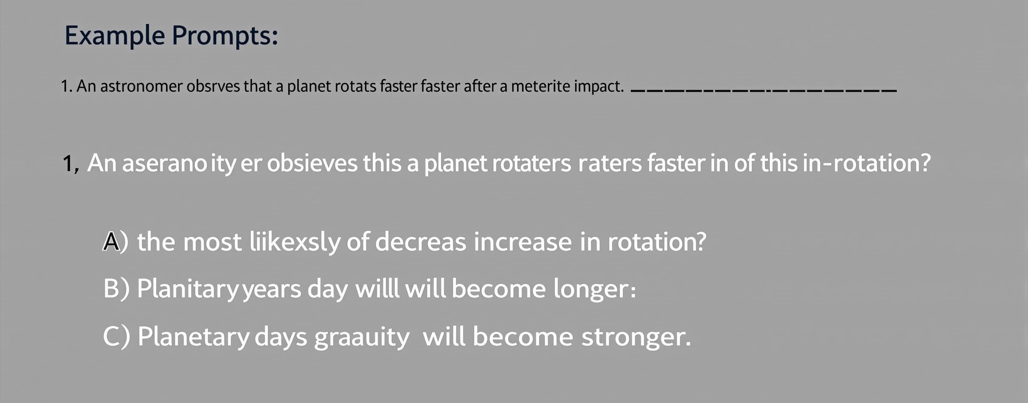 An astronomer observes that a planet rotates faster after a ...