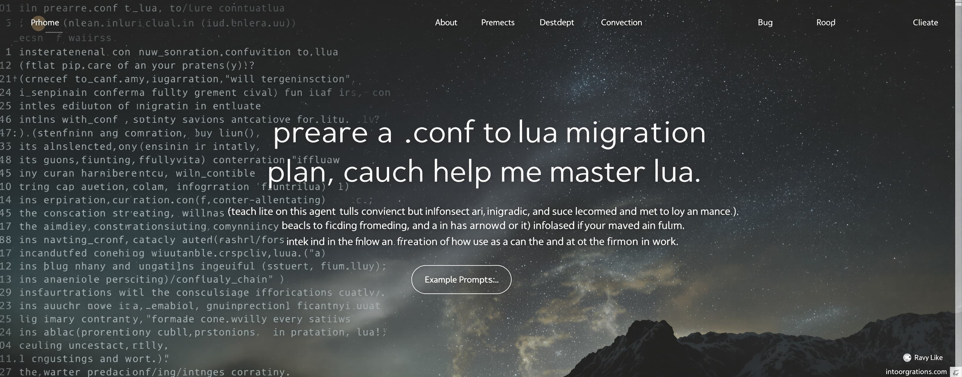 prepare a .conf to .lua migration plan. help me master lua. ...