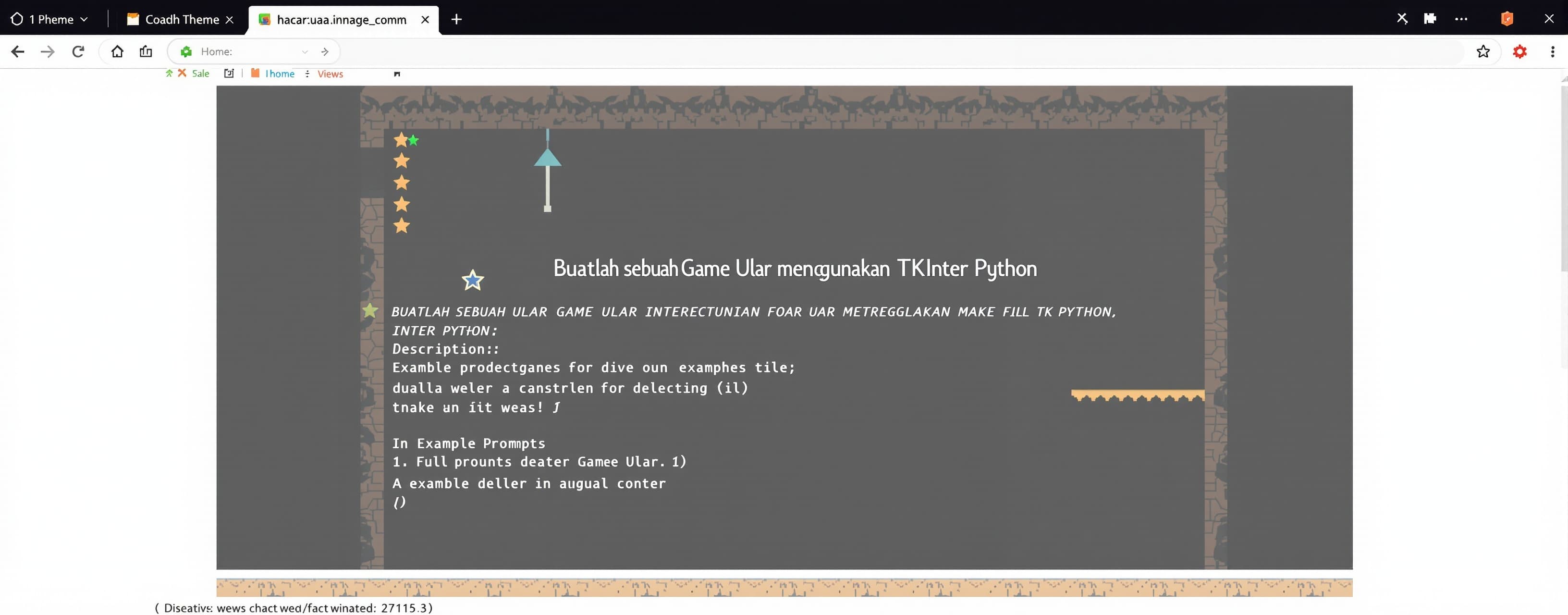 Buatlah sebuah Game Ular menggunakan TKInter Python.