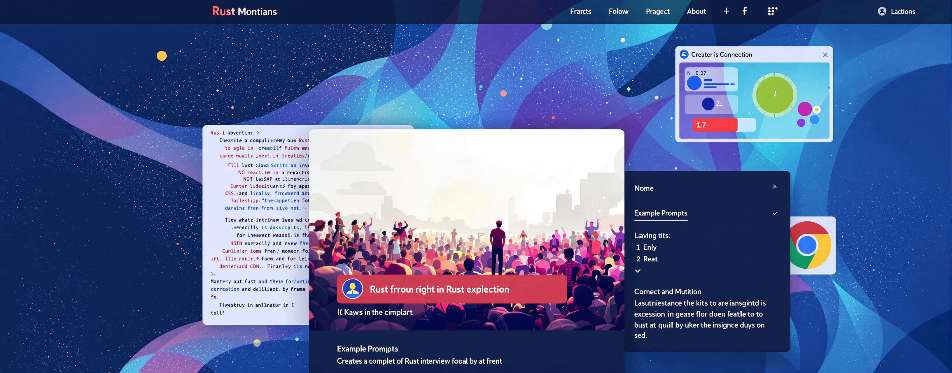 Create a complete, polished, highly interactive Rust learnin...