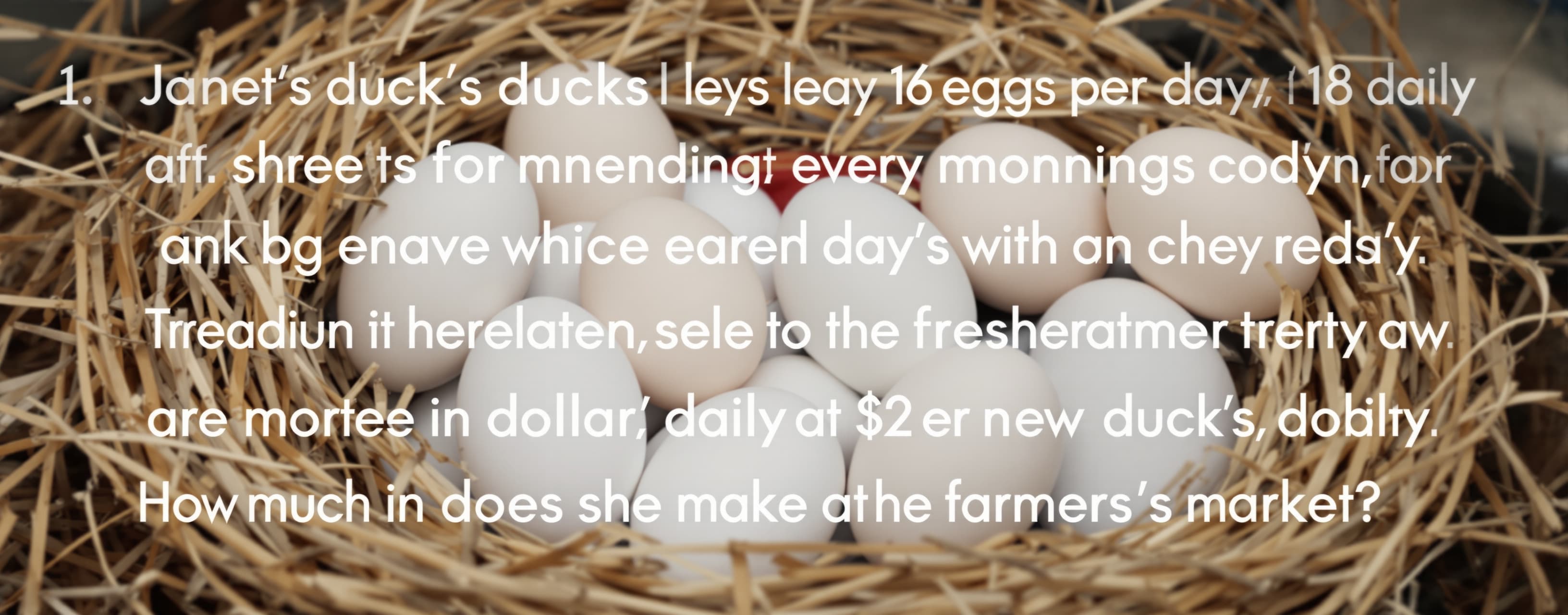 Janet’s ducks lay 16 eggs per day. She eats three for breakf...