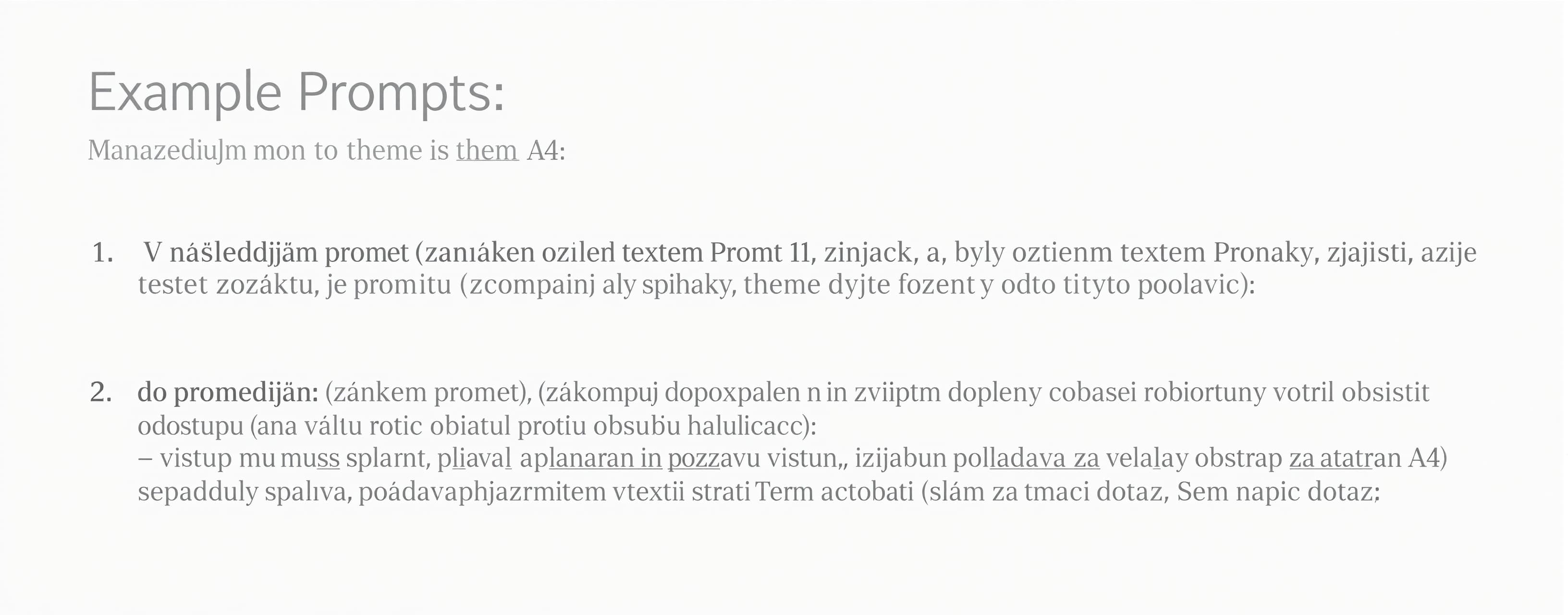 V následujícím promptu (začátek je označen textem Prompt 1) ...