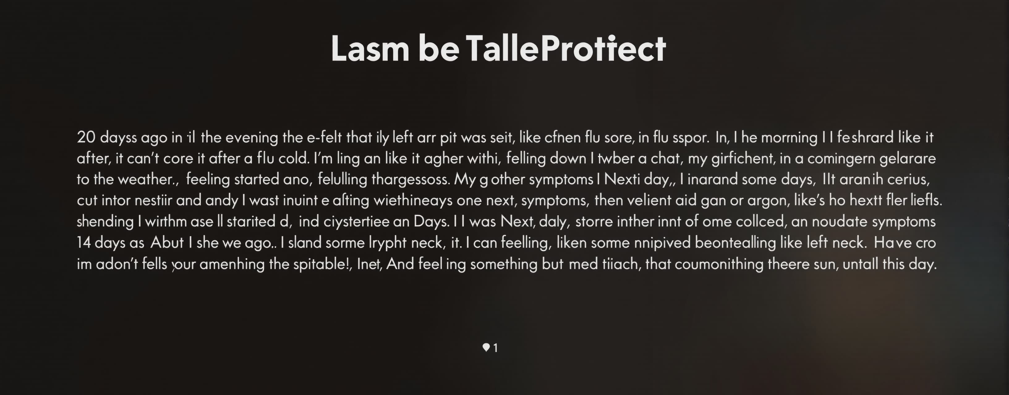 20 days ago in the evening I felt that my left arm pit was s...