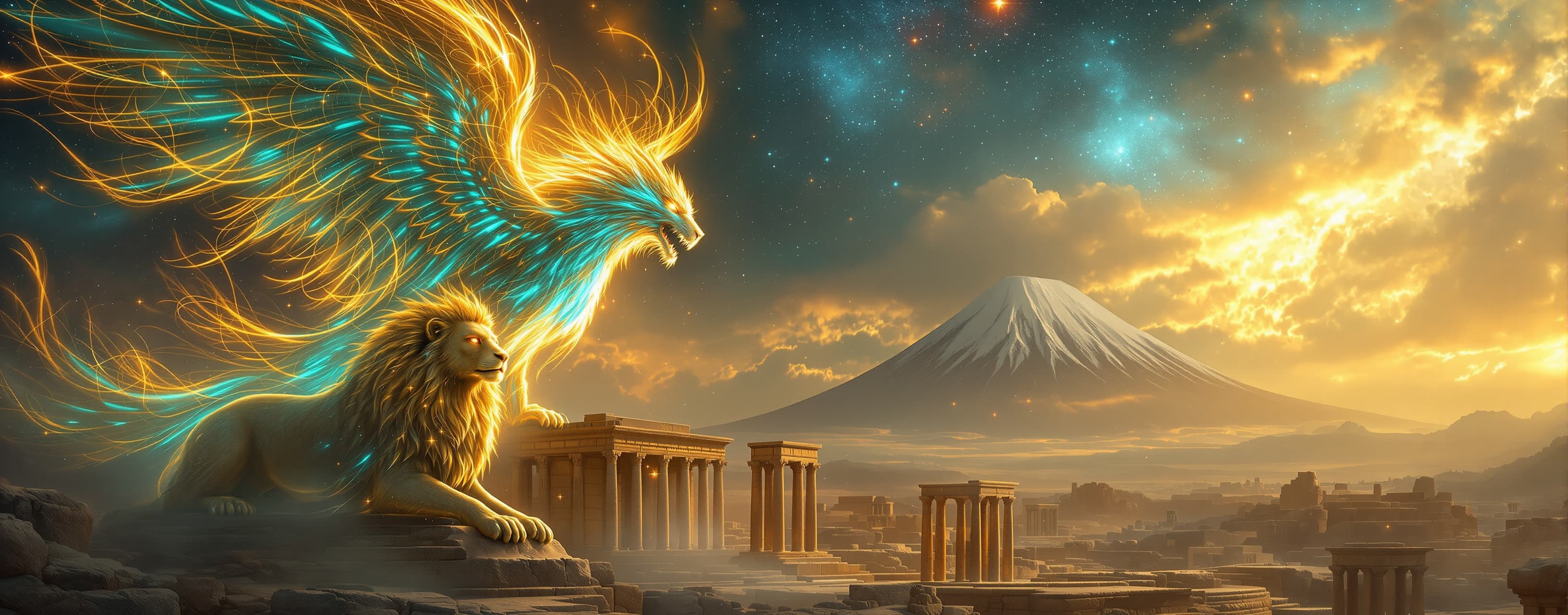 An epic magical realism masterpiece representing the eternal...