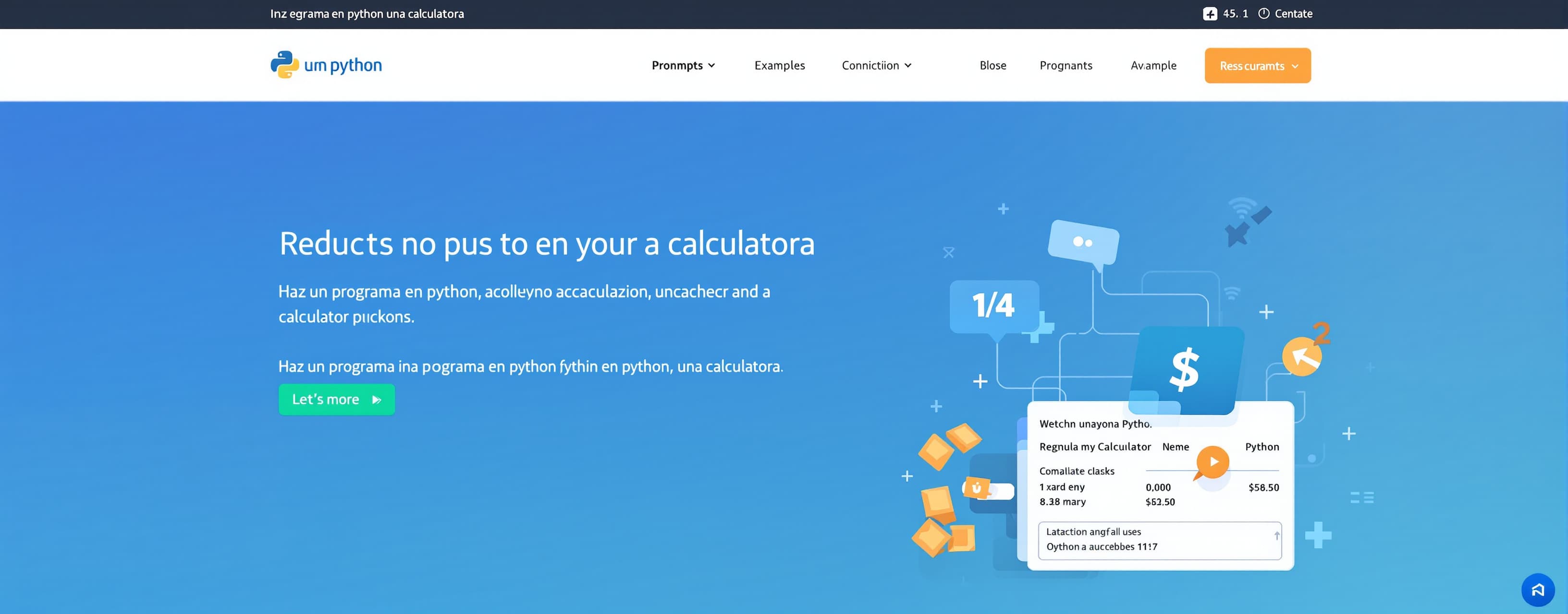 Haz un programa en python, una calculadora