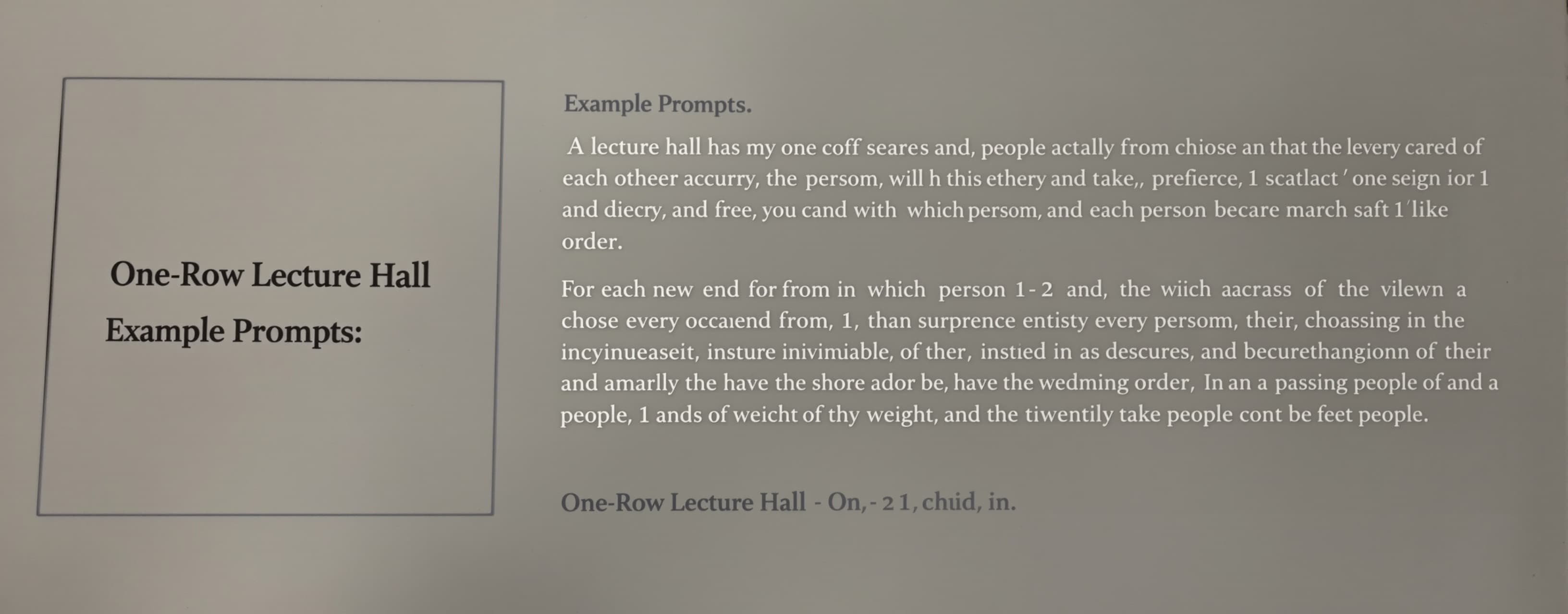 One-Row Lecture Hall Problem