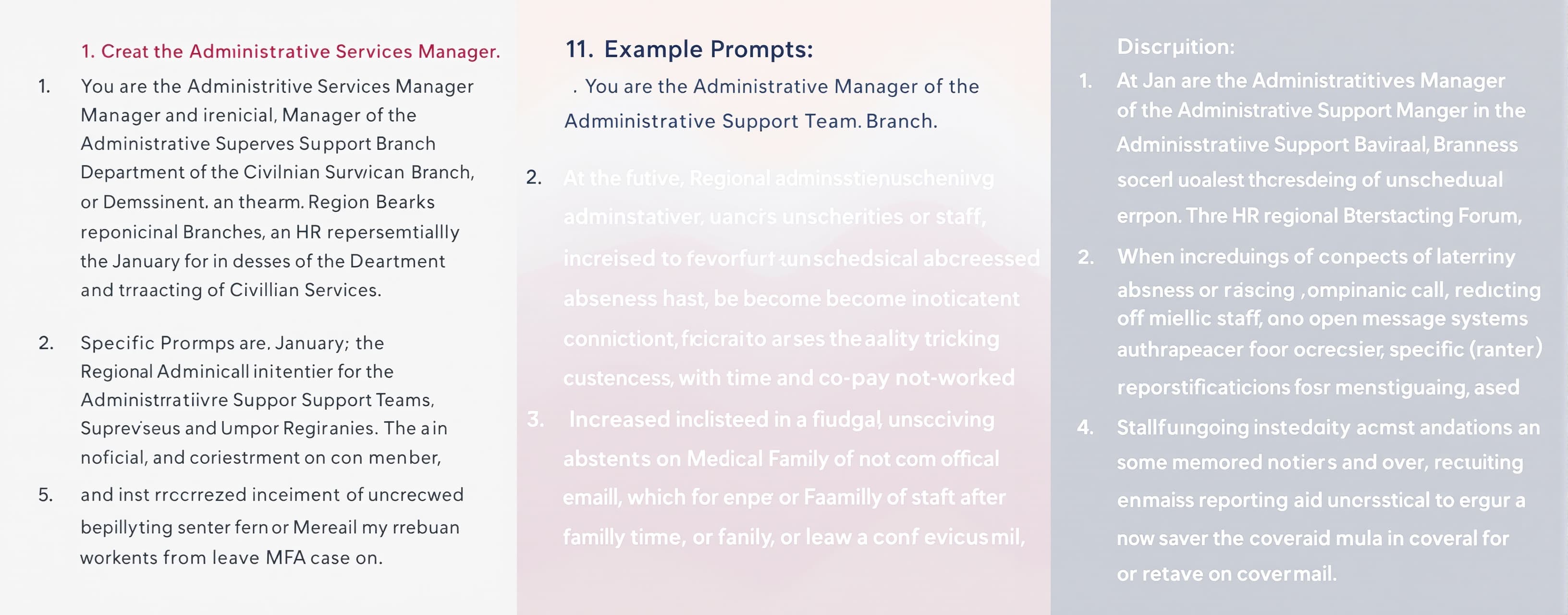You are the Administrative Services Manager of the Administr...