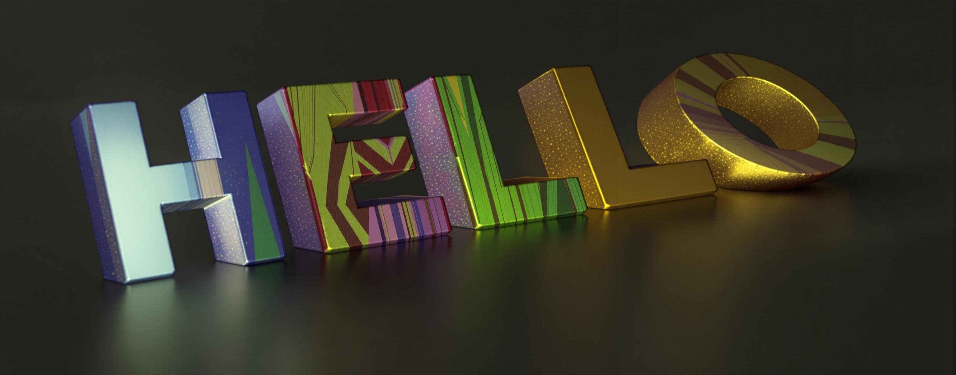 Raytraced "HELLO"