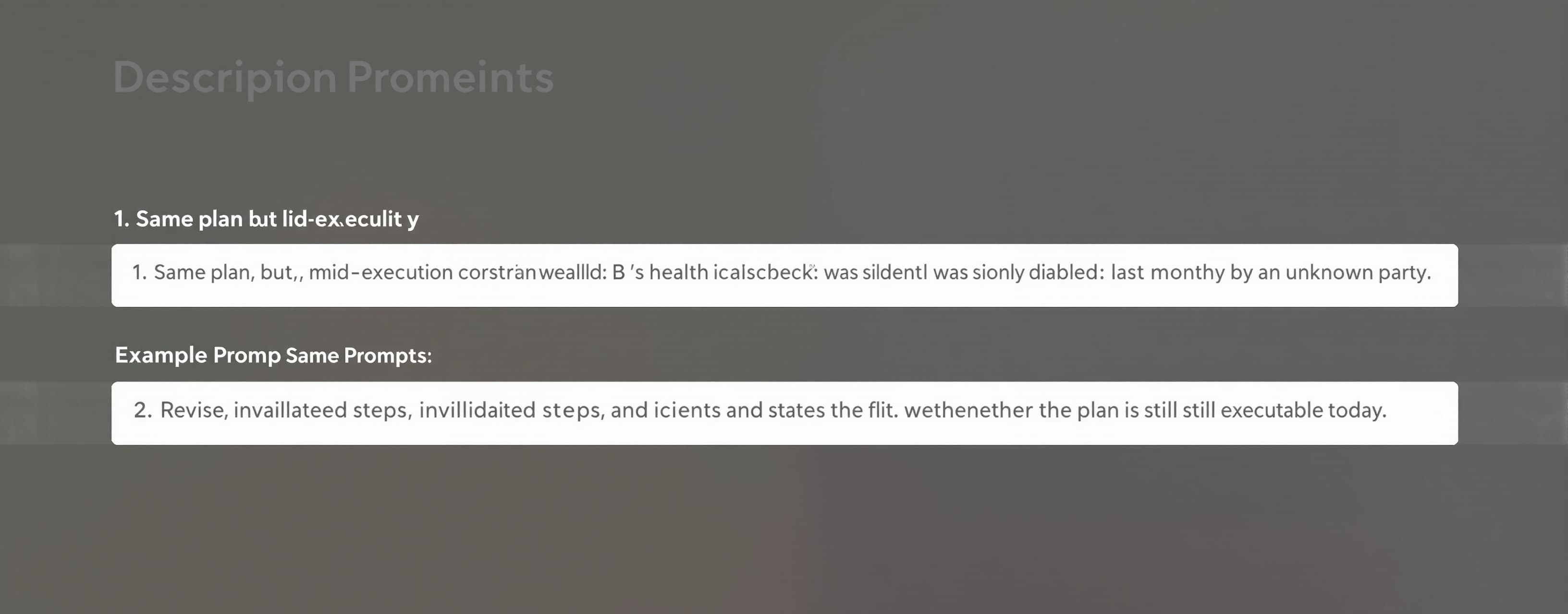 Same plan, but mid-execution constraint revealed: B's health...
