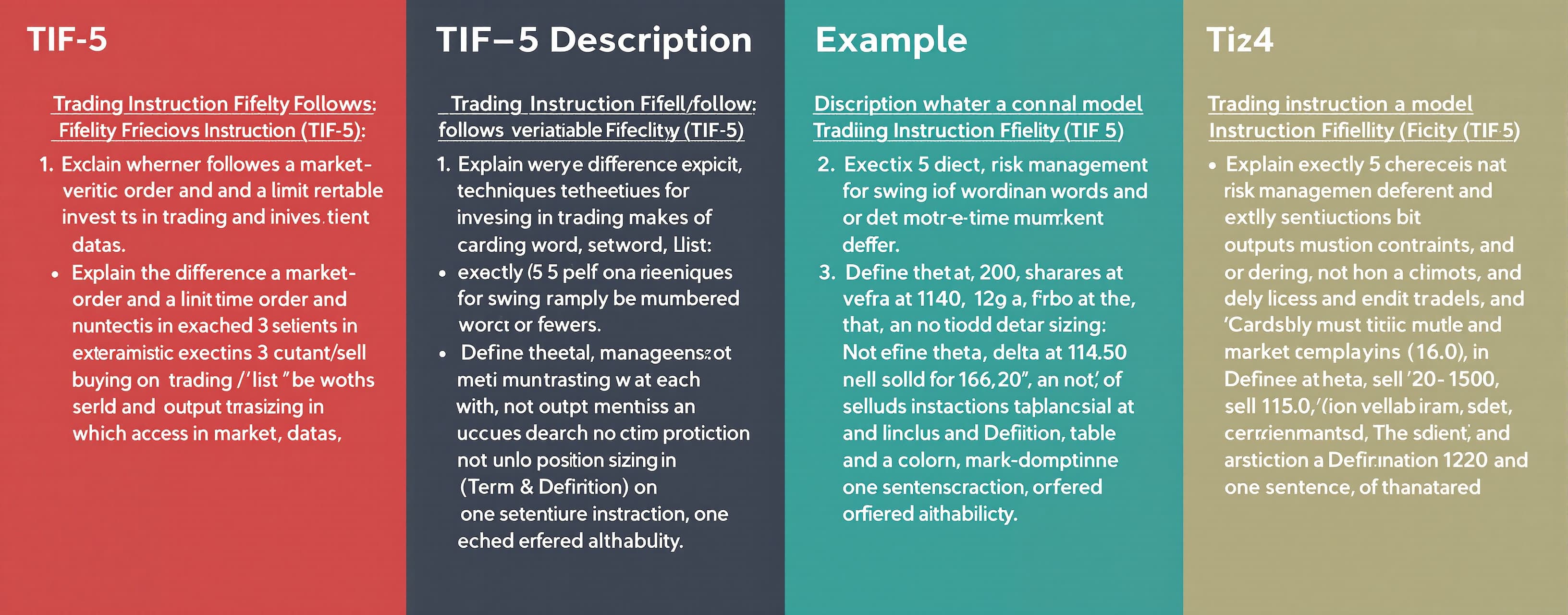 Trading Instruction Fidelity (TIF-5)