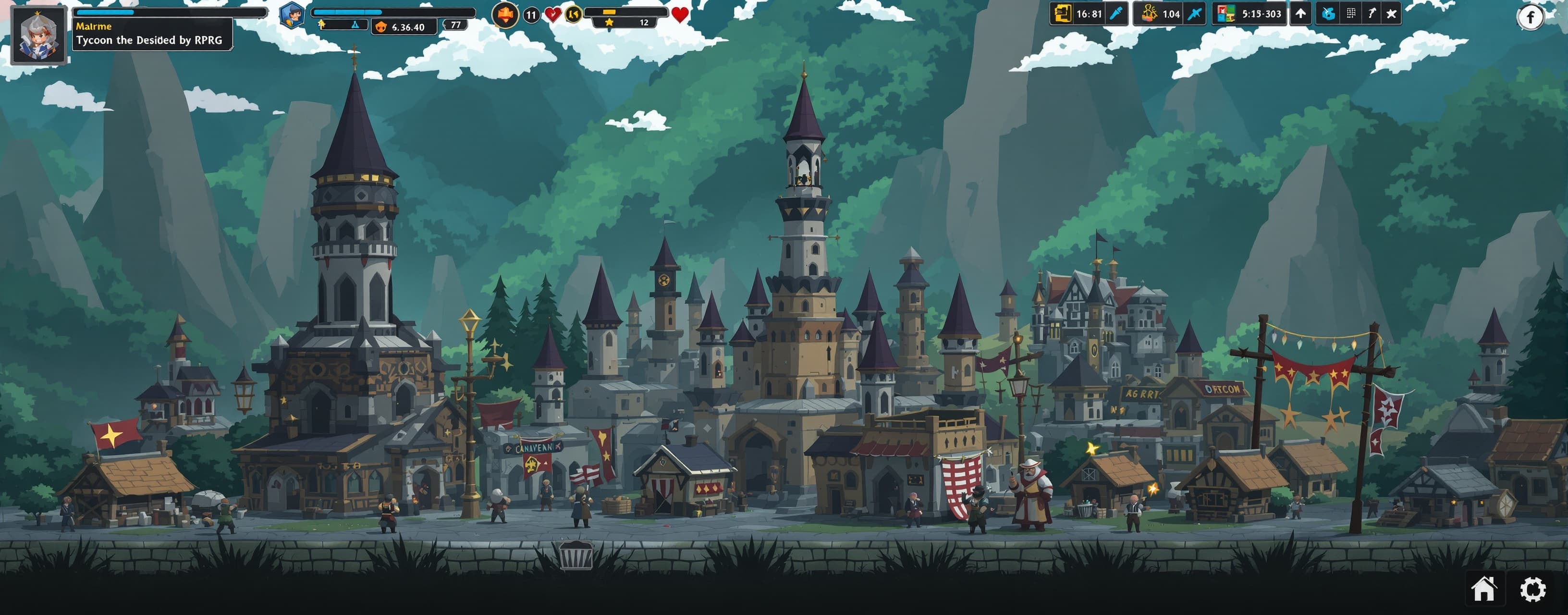Generate me an Tycoon type of game mixed with RPG.