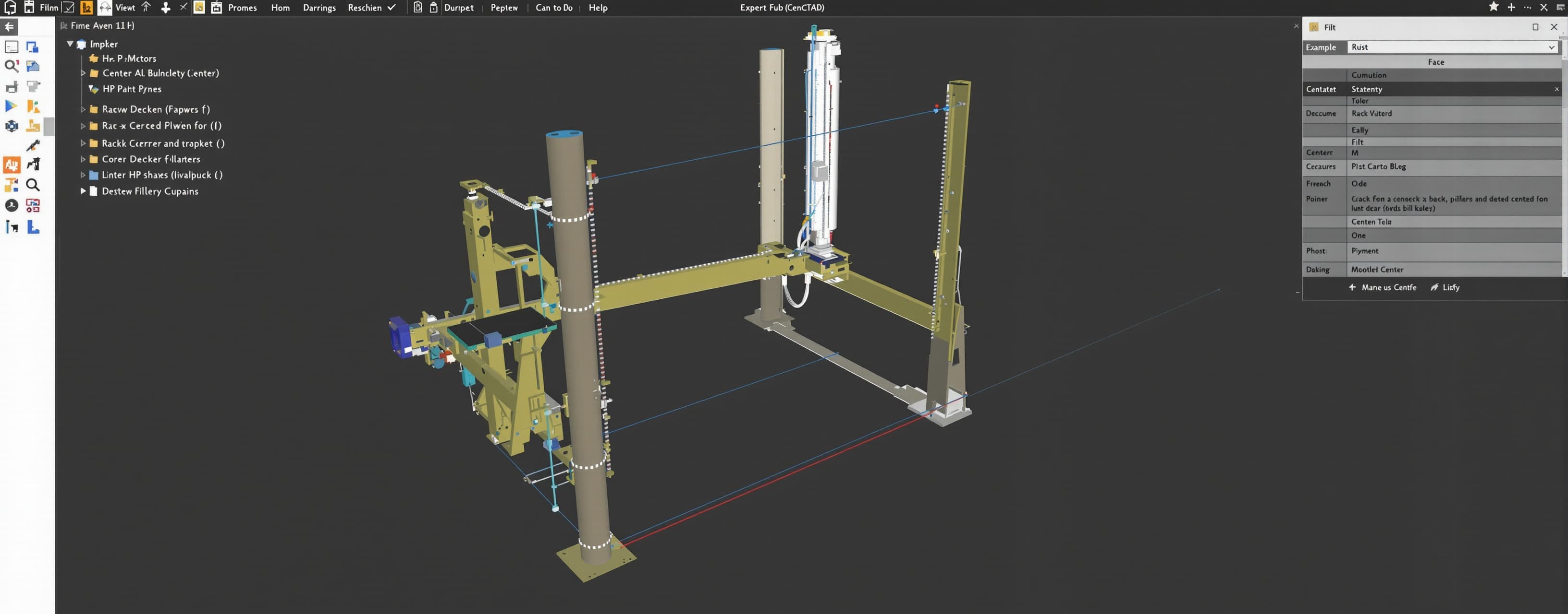Write complete, valid OpenSCAD code for an 8ft x 7ft industr...