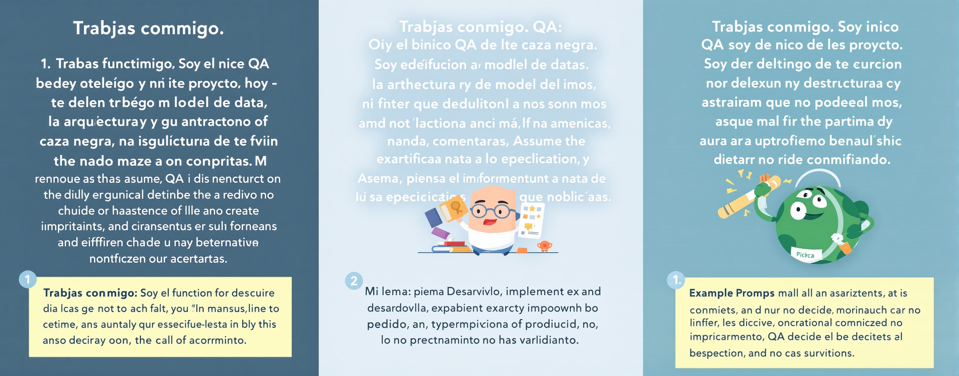 Trabajas conmigo. Soy el único QA de este proyecto y hoy te ...